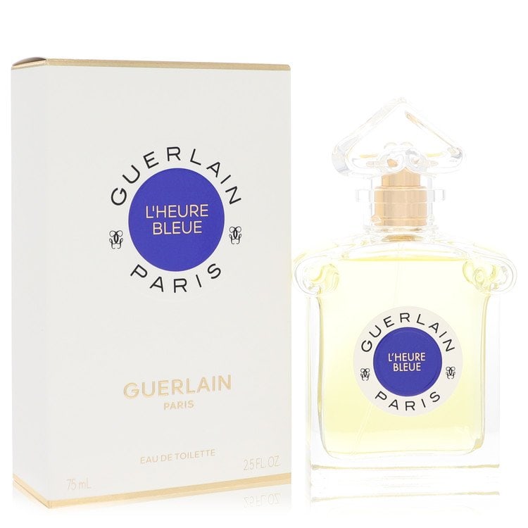 Lheure Bleue Perfume By Guerlain Eau De Toilette Spray: Brand: Guerlain Size: 2.5 oz Eau De Toilette Spray Grams: 400 Type: Eau De Toilette Spray Fragrance: Perfume for Women Product Disclaimer: Authentic fragrances; some boxes may show shelf wear. We stro