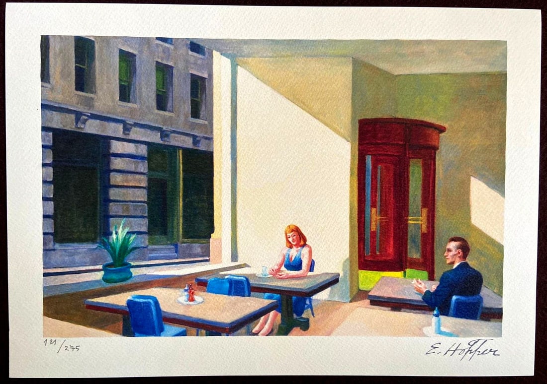 Edward Hopper Lithograph Coa Hand Numbered Signed Limited: Brand: Unbranded Edward Hopper " Alba in the cafeteria " Lithograph of an original work by Edward Hopper, printed in 1986. 28 x 40 cm 275 hand numbered specimens signed on the slab The progressive num