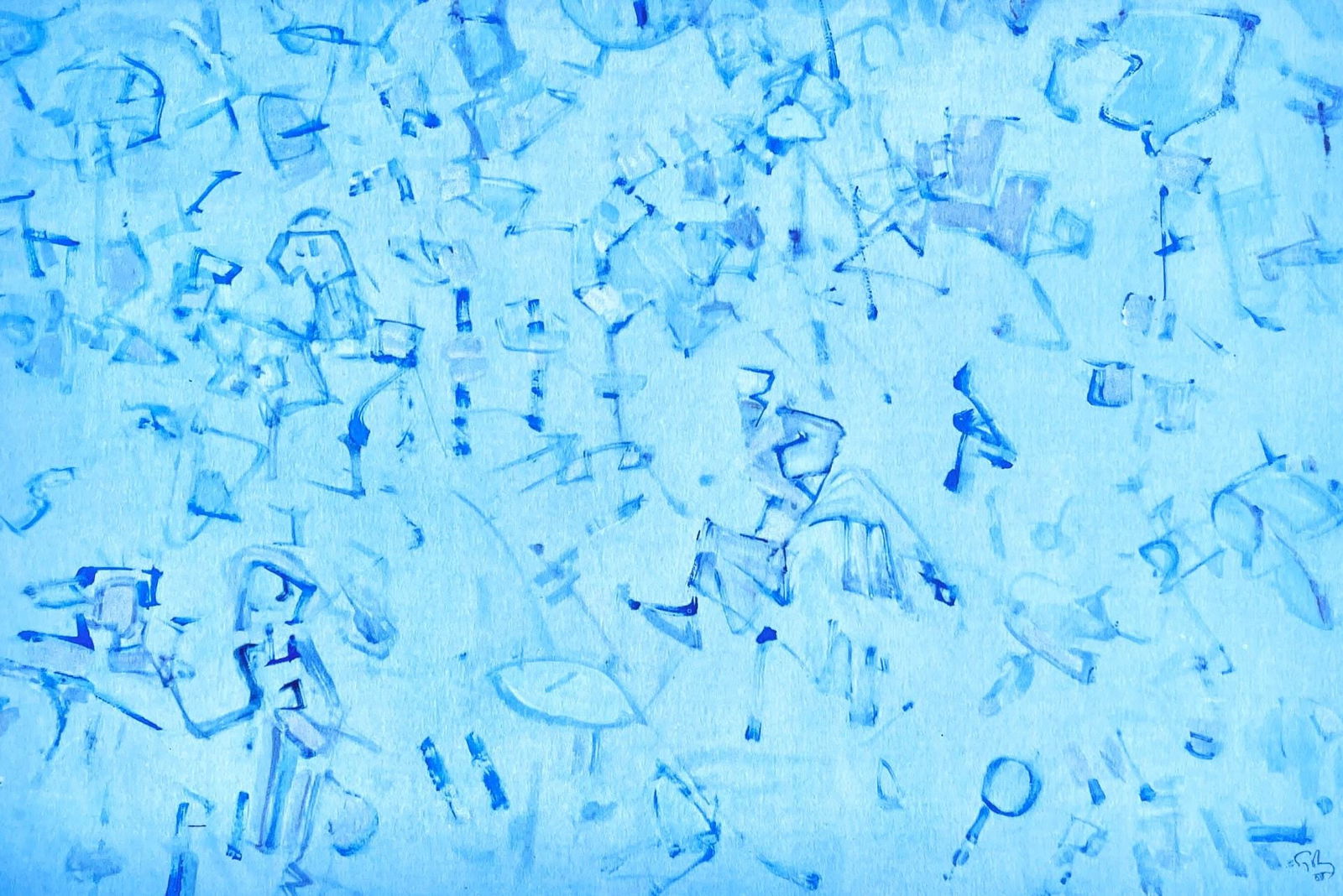 Mark Tobey, Composition En Bleu-Gris (Mme T.), Peintres D'Aujourd'Hui, Hliogravure: Hliogravure on vlin paper. Paper Size: 10.83 x 13.78 inches. Inscription: Signed in the plate and unnumbered, as issued. Notes: From the folio, Mark Tobey, Peintres d'aujourd'hui, 1961. Published by F