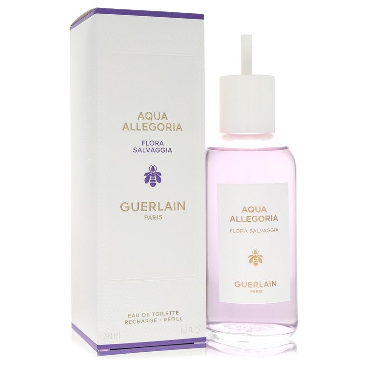 Aqua Allegoria Flora Salvaggia Perfume By Guerlain Eau De Toilette Refill: Brand: Guerlain Size: 6.7 oz Eau De Toilette Refill Grams: 600 Type: Eau De Toilette Refill Fragrance: Perfume for Women Product Disclaimer: Authentic fragrances; some boxes may show shelf wear. We st
