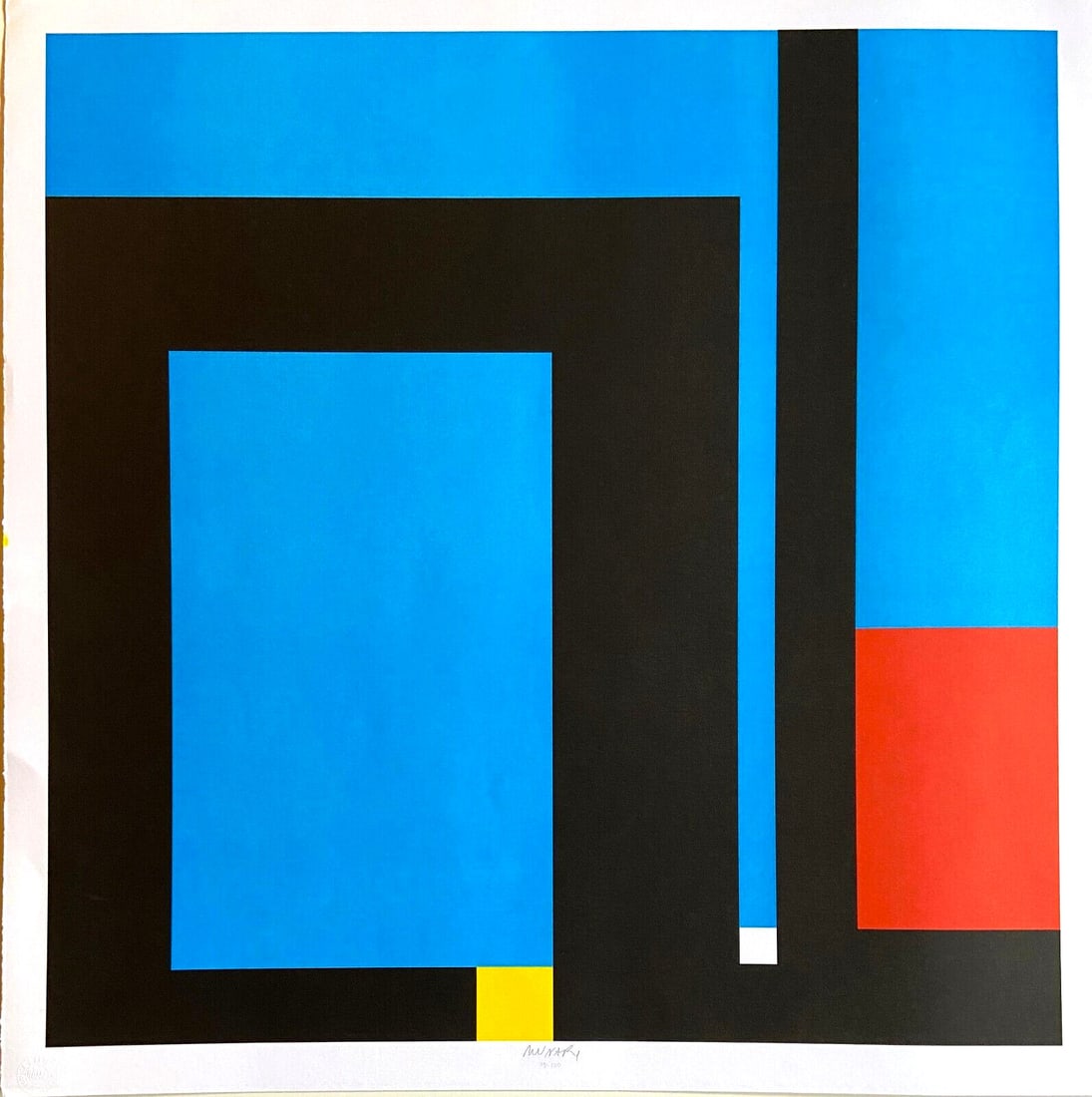 Bruno Munari "Negativo-Positivo" Signed Certified Lithograph Stamp: Brand: Unbranded Bruno Munari "Negative-positive" Lithograph original 70 x 70 cm 13 XXX number number numbered specimens 1994 Dry stamp certificate of authenticity in accordance with the law of the pu