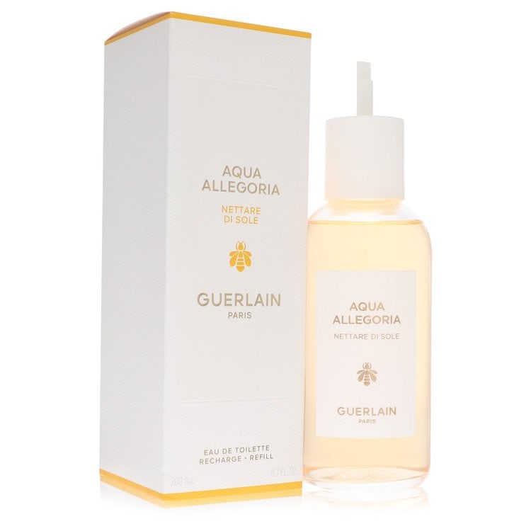 Aqua Allegoria Nettare Di Sole Perfume By Guerlain Eau De Toilette Refill: Brand: Guerlain Size: 6.7 oz Eau De Toilette Refill Grams: 600 Type: Eau De Toilette Refill Fragrance: Perfume for Women Product Disclaimer: Authentic fragrances; some boxes may show shelf wear. We st
