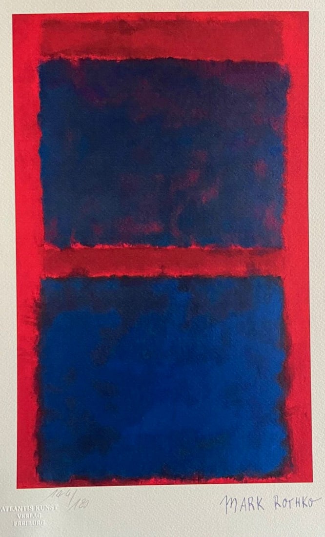 Mark Rothko Lithograph Coa Signed Op Numbered By Hand Stamp 180 Exe (1 of 10)