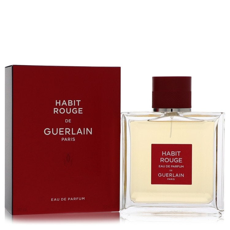 Habit Rouge Cologne By Guerlain Eau De Parfum Spray: Brand: Guerlain Size: 3.4 oz Eau De Parfum Spray Grams: 500 Type: Eau De Parfum Spray Fragrance: Cologne for Men Product Disclaimer: Authentic fragrances; some boxes may show shelf wear. We strongly e
