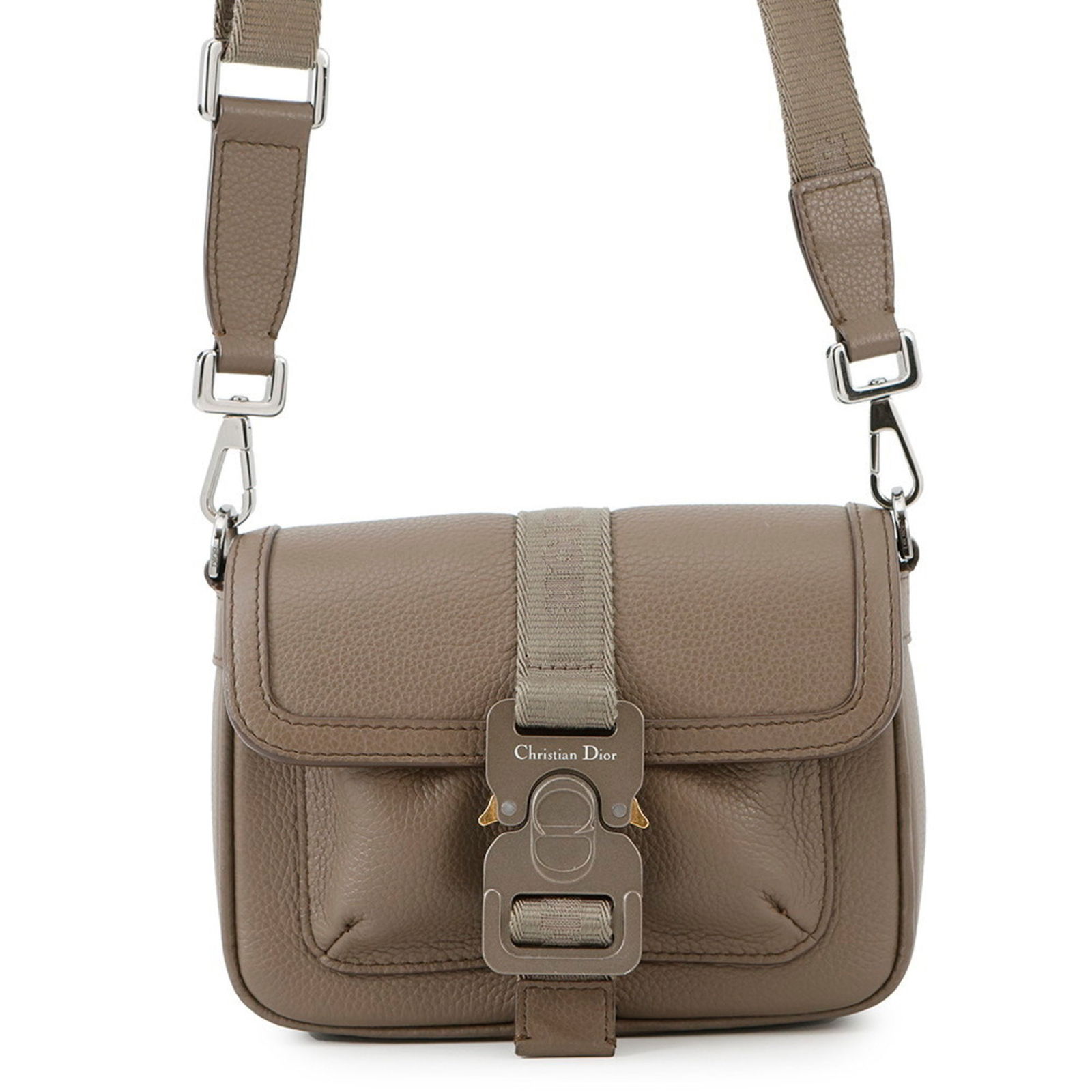 Christian Dior Hit The Road Roller Coaster Leather Shoulder Bag 2Htc58Ymj: Brand: Christian Dior Type: Shoulder Bag Material: Leather Color: Olive Closure: Flap Gender: Women Size (Hxwxd): 15cm x 17cm x 5cm / 5.9'' x 6.69'' x 1.96'' Weight: 410g / 14.46oz. Strap Length: 82cm
