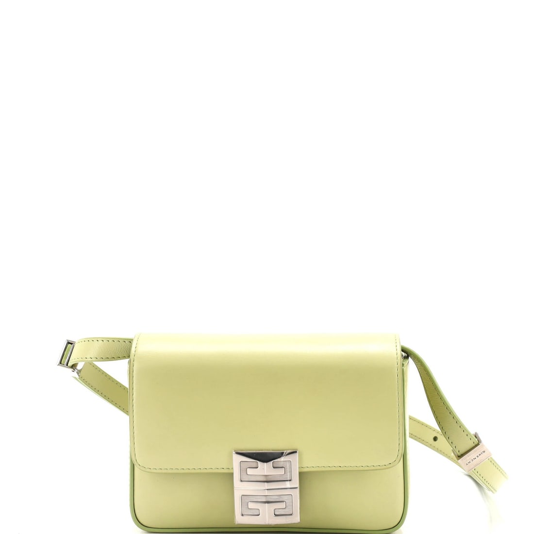 Givenchy 4G Shoulder Bag Leather Small: Brand: Givenchy Exterior Material: Leather Style: Shoulder Bags Exterior Color: Green Size: Small Measurements: Height 5", Width 6.5", Depth 2", Strap Drop 13-18" Model: 4G Shoulder Bag Leather Small