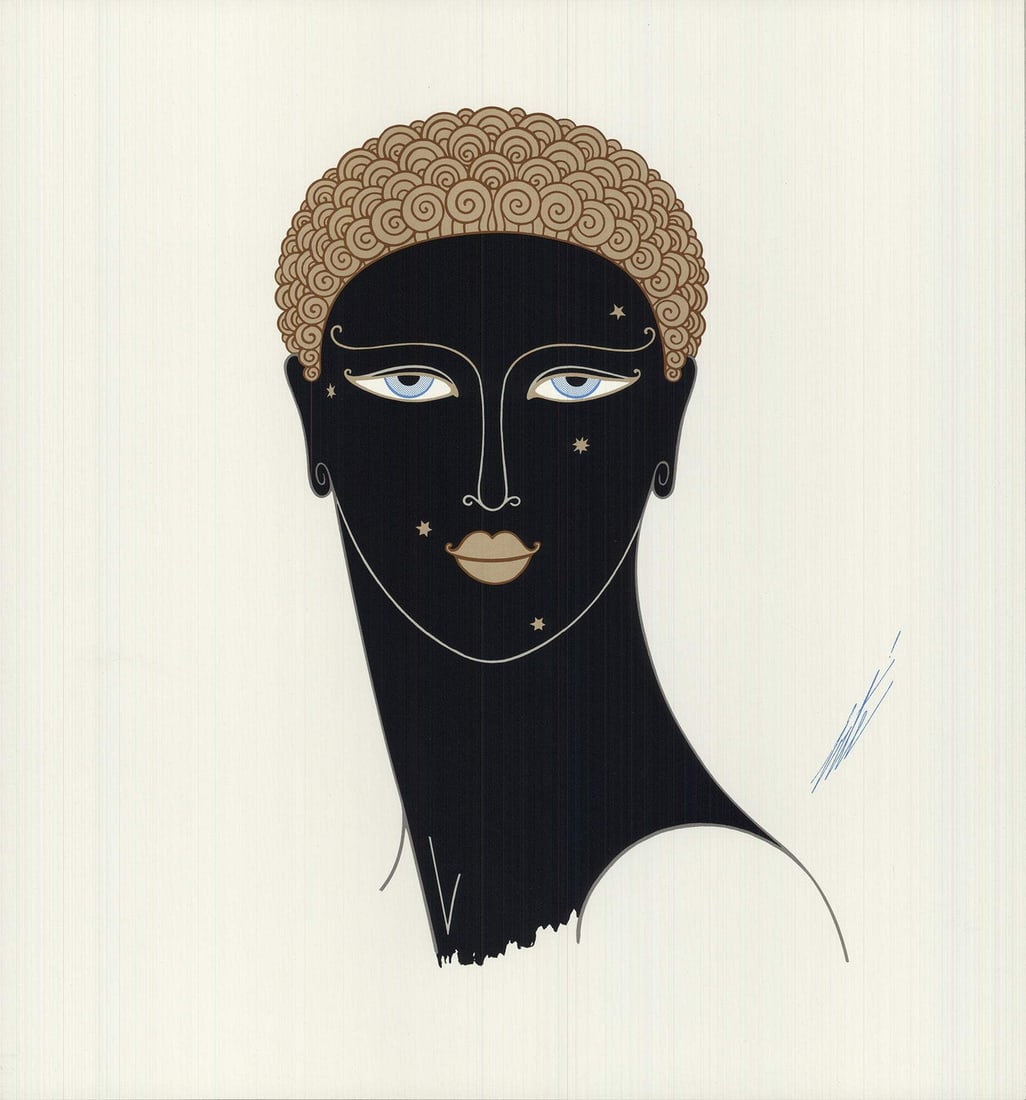 Erte Queen Of Sheba " Poster Art Deco Brown Black White Woman: Artist: Erte Brand: Erte Country/Region Of Origin: USA Exact Year: 1979 Height: 16.5 Item Height: 16.5 Item Width: 15.5 Subject: Fashion CostumesFigures PortraitsReligious Inspirational Type: Offset L