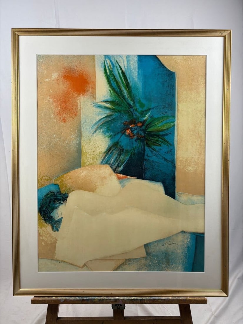 Claude Gaveau Lithograph "Reclining Nude" E.A Hand Signed Large Framed French: Country Of Origin: France Artist: Claude Gaveau Unit Of Sale: Single Piece Signed By: Claude Gaveau Image Orientation: Portrait Signed: Yes Size: Large Material: Paper Original/Licensed Reprint: Origi