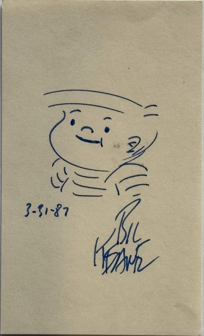 Bil Keane Signed 3X5 Index "The Family Circus "Signed Cartoonist Autograph (Jsa): Brand: James Spence Authentication (JSA) Bil Keane signed 3x5 index "The Family Circus "signed cartoonist autograph Signed and sketched in blue ink across the front of the index card dated "3-31-87" P