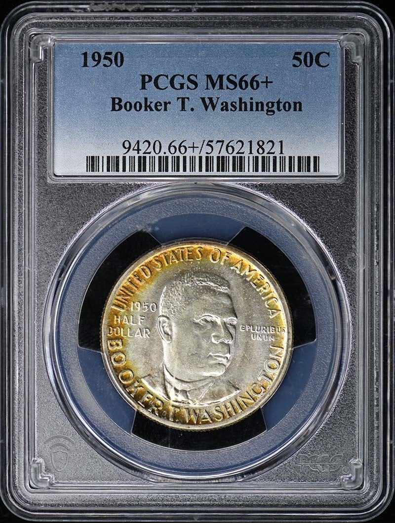 Booker T. Washington 1950 Pds Set 50C Silver Commemorative Pcgs Ms66+ (1 of 5)