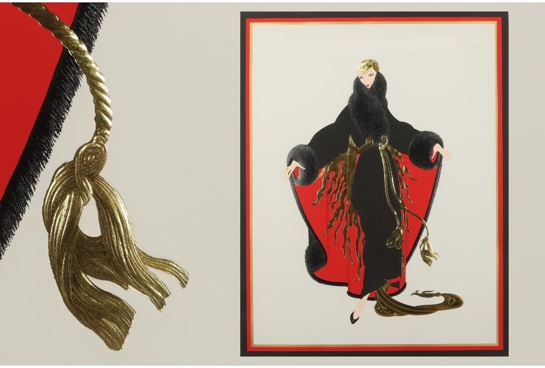 Erte "Saint Orlono" Embossed Color Serigraph Silkscreen Hand Signed Framed: Artist: Erte Signed By: Erte Size: Large Signed: Yes Material: Paper Original/Licensed Reprint: Original Framing: Framed Subject: Actors Type: Print Theme: Art Style: Art Deco Contemporary Art Feature