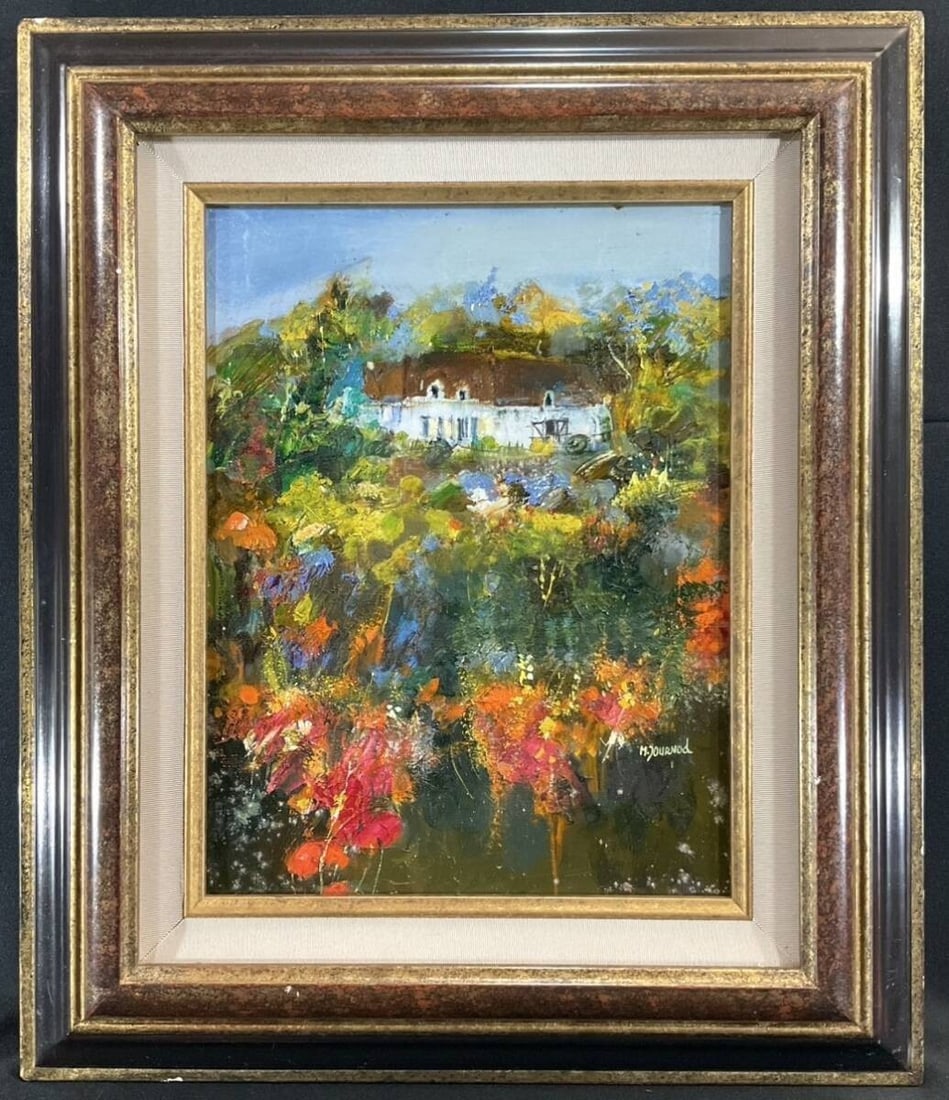 Monique Journod Original Oil Painting "Autumn In Vauboyen" Signed With Drawing: Country Of Origin: France Artist: Monique Journod Unit Of Sale: Single Piece Signed By: Monique Journod Signed: Yes Size: Large Material: Canvas Framing: Framed Region Of Origin: Europe Subject: Flowe