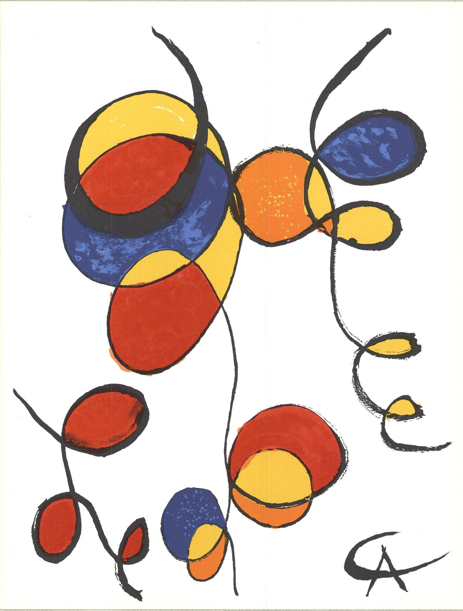 Alexander Calder, Composition, Art In America, Lithograph: Lithograph on vlin paper. Paper Size: 14.5 x 11 inches. Excellent condition, with centerfold, as issued. Inscription: Unsigned and unnumbered, as issued. Notes: Published by Art in America, New York;