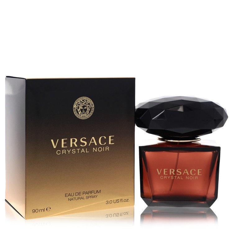 Crystal Noir Perfume By Versace Eau De Parfum Spray: Brand: Versace Size: 3 oz Eau De Parfum Spray Grams: 500 Type: Eau De Parfum Spray Fragrance: Perfume for Women Product Disclaimer: Authentic fragrances; some boxes may show shelf wear. We strongly en