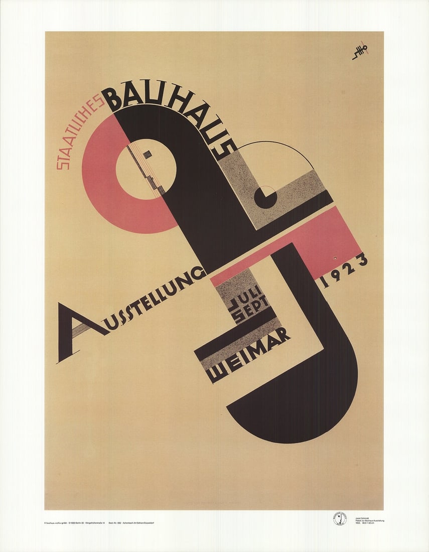 Joost Schmidt Bauhaus Exhibition " Offset Lithograph Art Nouve (1 of 10)