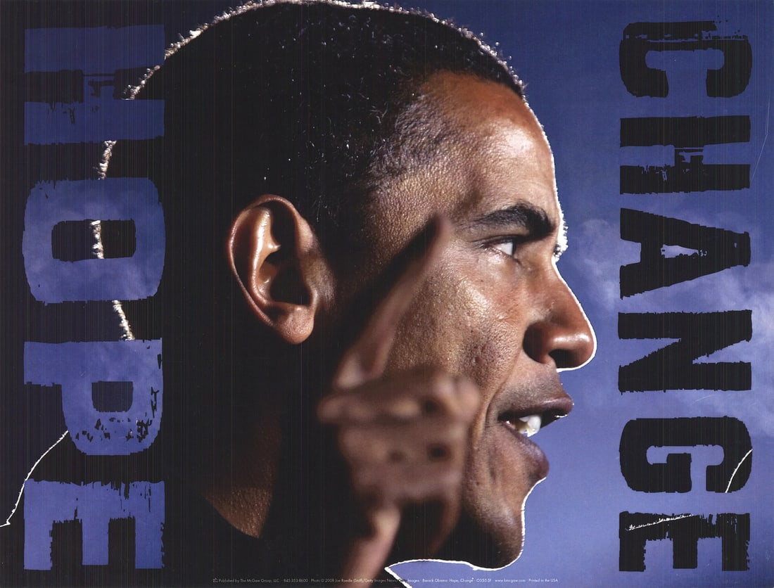 Joe Raedle Barack Obama: Hope Change " Offset Lithograph Contem: Artist: Joe Raedle Brand: Raedle Joe Exact Year: 2008 Height: 12.25 Item Height: 12.25 Item Width: 16 Subject: Portraits Type: Offset Lithograph Year Of Production: 2008 Artist: Joe Raedle Title: Bara