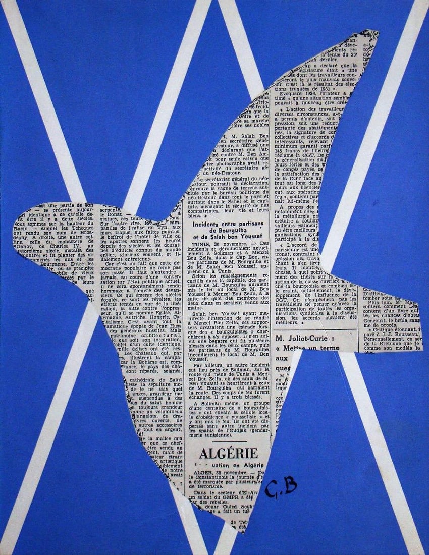 Georges Braque, Composition, Xxe Sicle, Lithograph: Lithograph on vlin paper. Paper Size: 12.5 x 9.75 inches. Excellent condition. Inscription: Unsigned and unnumbered, as issued. Notes: From the volume, XXe Sicle, n6, 1956. Published and printed under