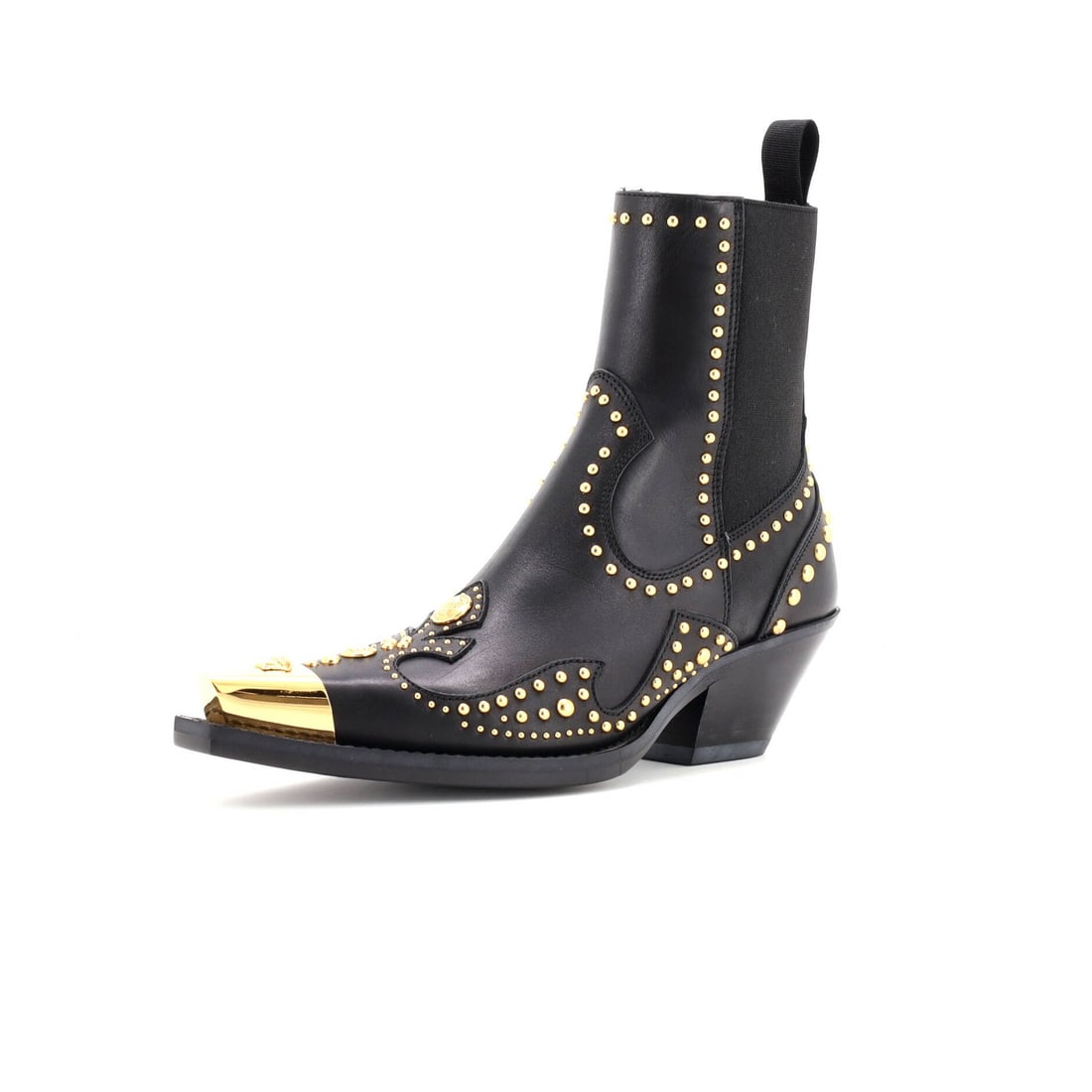 Versace Women'S Cowboy Ankle Boots Studded Leather: Brand: Versace Us Shoe Size: Us(W) 6 | It 36 Style: Boots Color: Black Upper Material: Leather Type: Shoes Size: US(W) 6 | IT 36 Model: Women's Cowboy Ankle Boots Studded Leather Exterior Material: Le