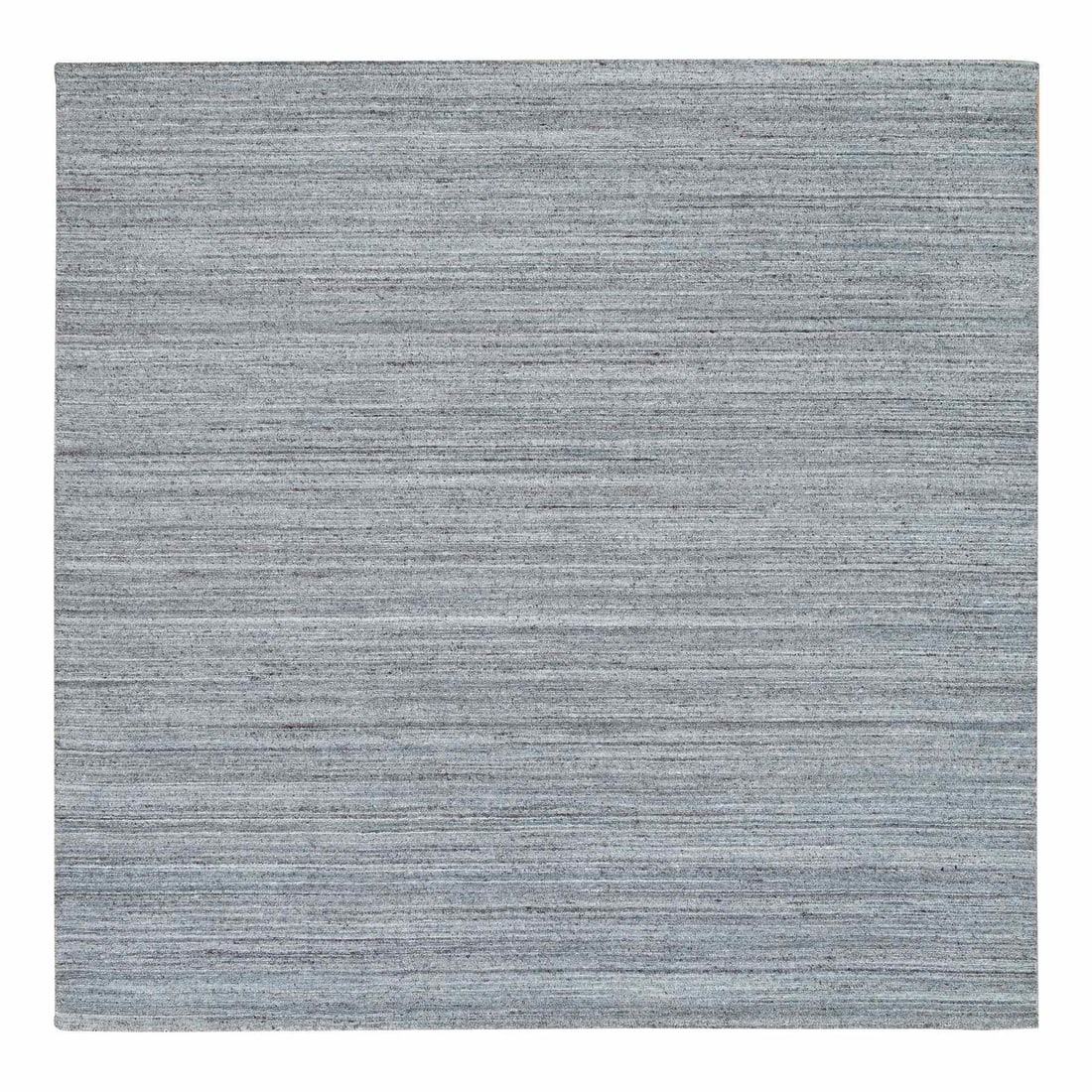 8'1"X8'1" Gray Wool Hand Loomed Modern Striae Design Square Oriental Rug: Type: Indoor Material: Wool Color: Grey Item Length: 97 Item Width: 97 Style: Modern Rug Type: Hand Loomed Pile: Wool Shape: Square Field Color: Grey Size: 8"1" x 8"1" / 246 CM X 246 CM Age: 2000-Now