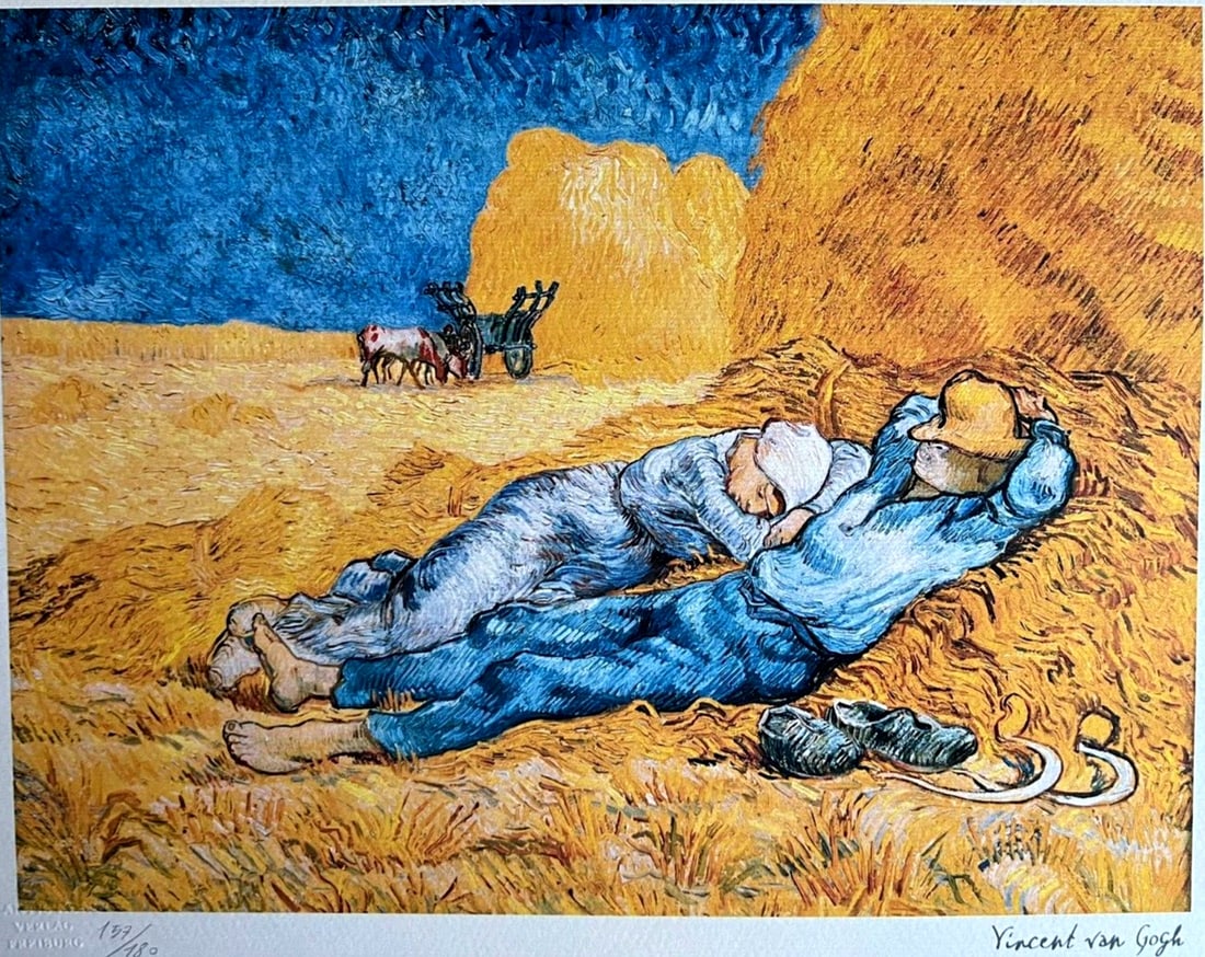 Vincent Van Gogh Lithograph From A Coa Signed Numbered Painting - Egon Schiele: Brand: Unbranded Vincent Van Gogh " Rest at lunchtime " Chromolithography printed in 1978 in 180 specimens by Atlantis Verlag, Freiburg 32 x 41 cm Signature Vincent Van Gogh on the slab Dry and authen