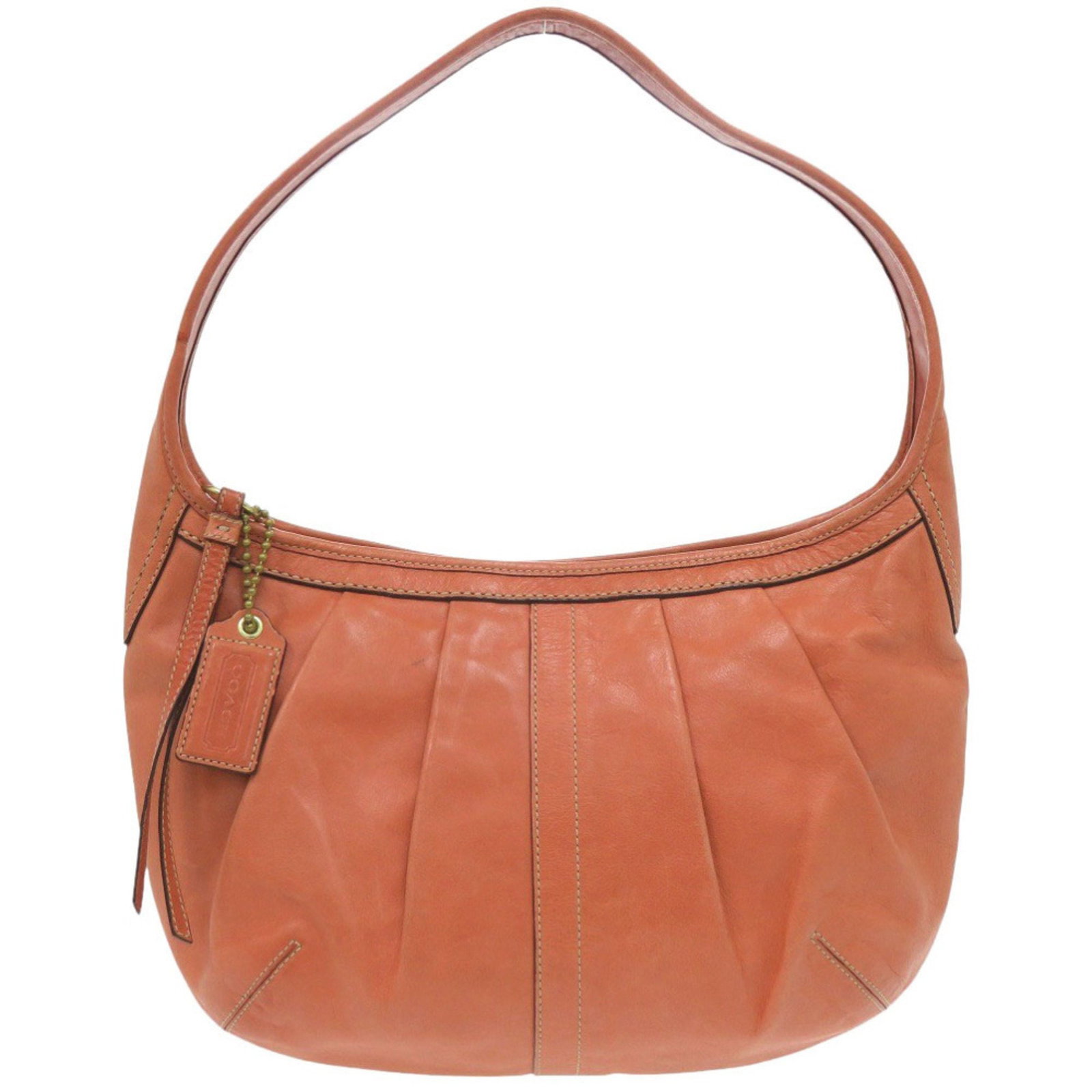 Coach One-Shoulder Bag 12235 Leather Orange Shoulder 0672 Coach: Brand: Coach Type: Shoulder Bag Material: Leather Color: Orange Gender: Women Size (Hxwxd): 25cm x 27cm x 10cm / 9.84'' x 10.62'' x 3.93'' Condition: Used (acceptable), Traces of usage, damages / dirt