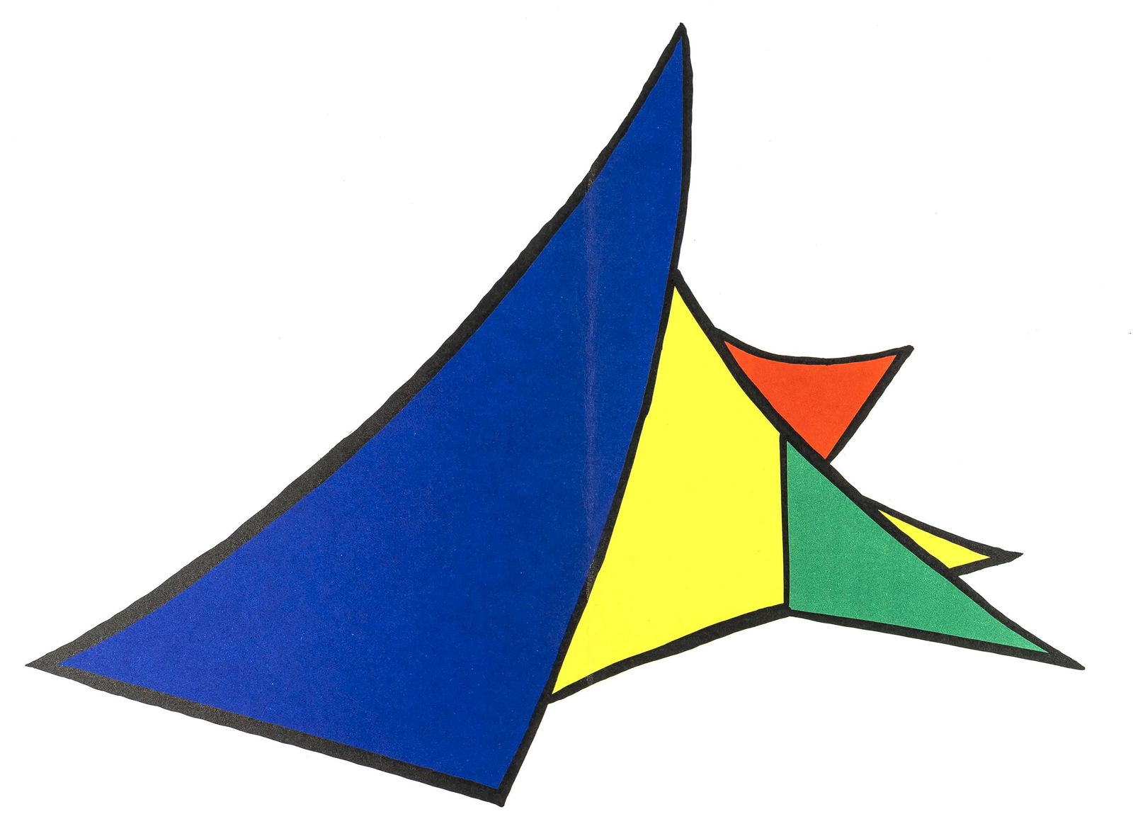 Alexander Calder, Chasse Neige, Stabiles, Derrire Le Miroir, Lithograph: Lithograph on vlin paper. Paper Size: 15 x 22 inches, with centerfold, as issued. Inscription: Unsigned and unnumbered, as issued. Notes: From the folio, Derrire le miroir, N 141, 1963. Published by M