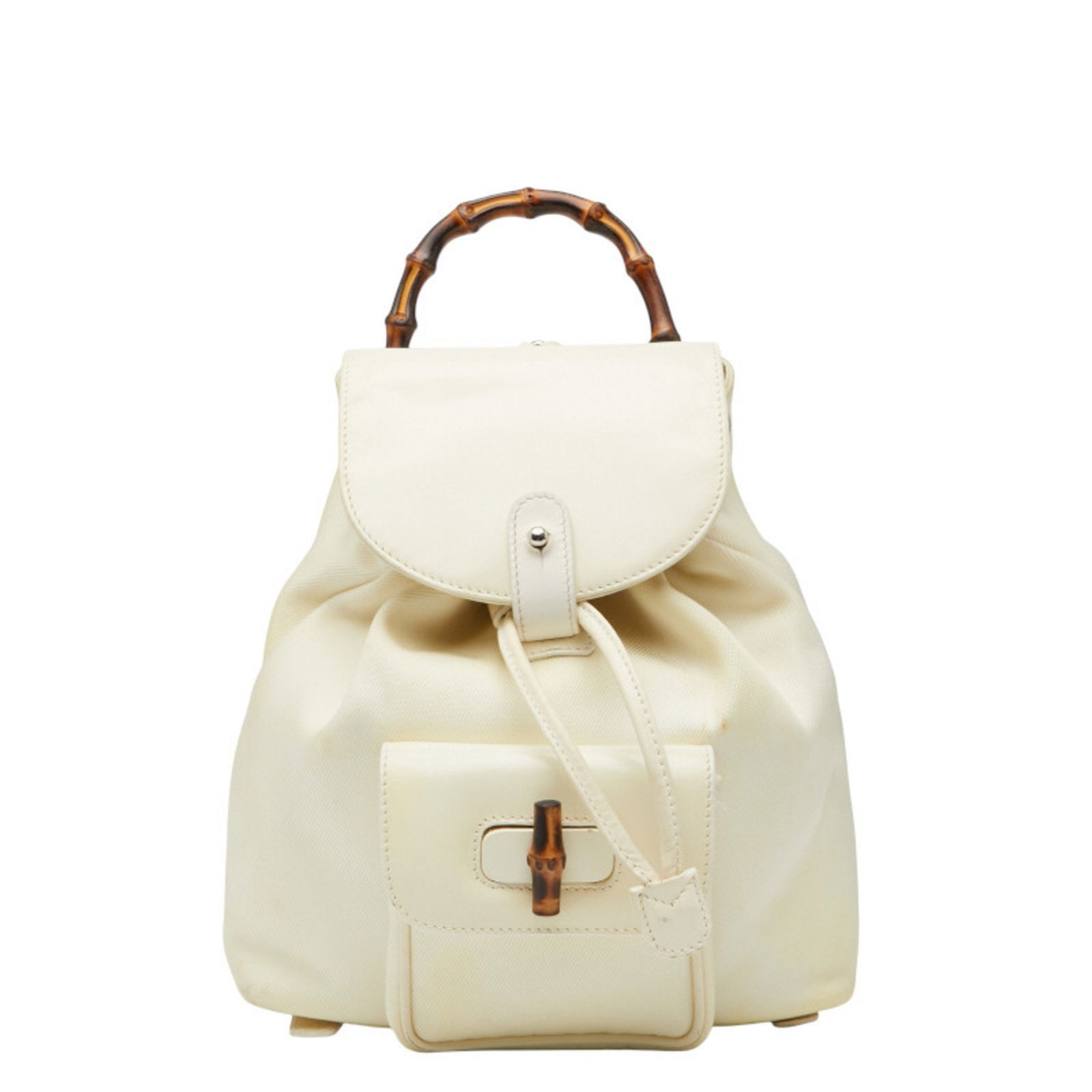 Gucci Bamboo Backpack 003 1705 0030 White Nylon Leather (1 of 14)