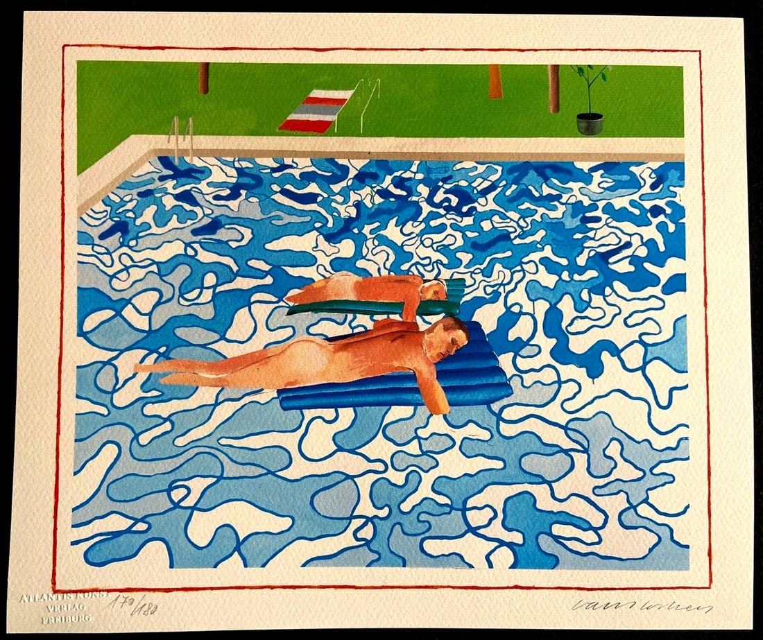 David Hockney " California " Lithograph Coa Numbered 180 Copies Stamp (1 of 11)