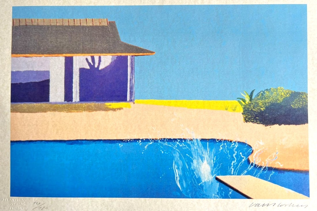 David Hockney Lithograph Handmade Coa Signed Op Numbered In Pencil (1 of 11)