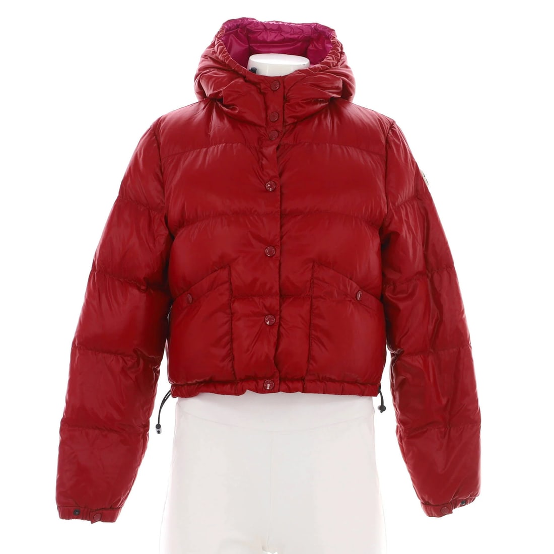 Moncler Women'S Bardanette Cropped Puffer Jacket Quilted Polyamide With Down: Brand: Moncler Type: Apparel Size: 2 Outer Shell Material: Polyamide Size Type: Regular Style: Jacket Color: Red Sleeve Length: 24 Model: Women's Bardanette Cropped Puffer Jacket Quilted Polyamide wit