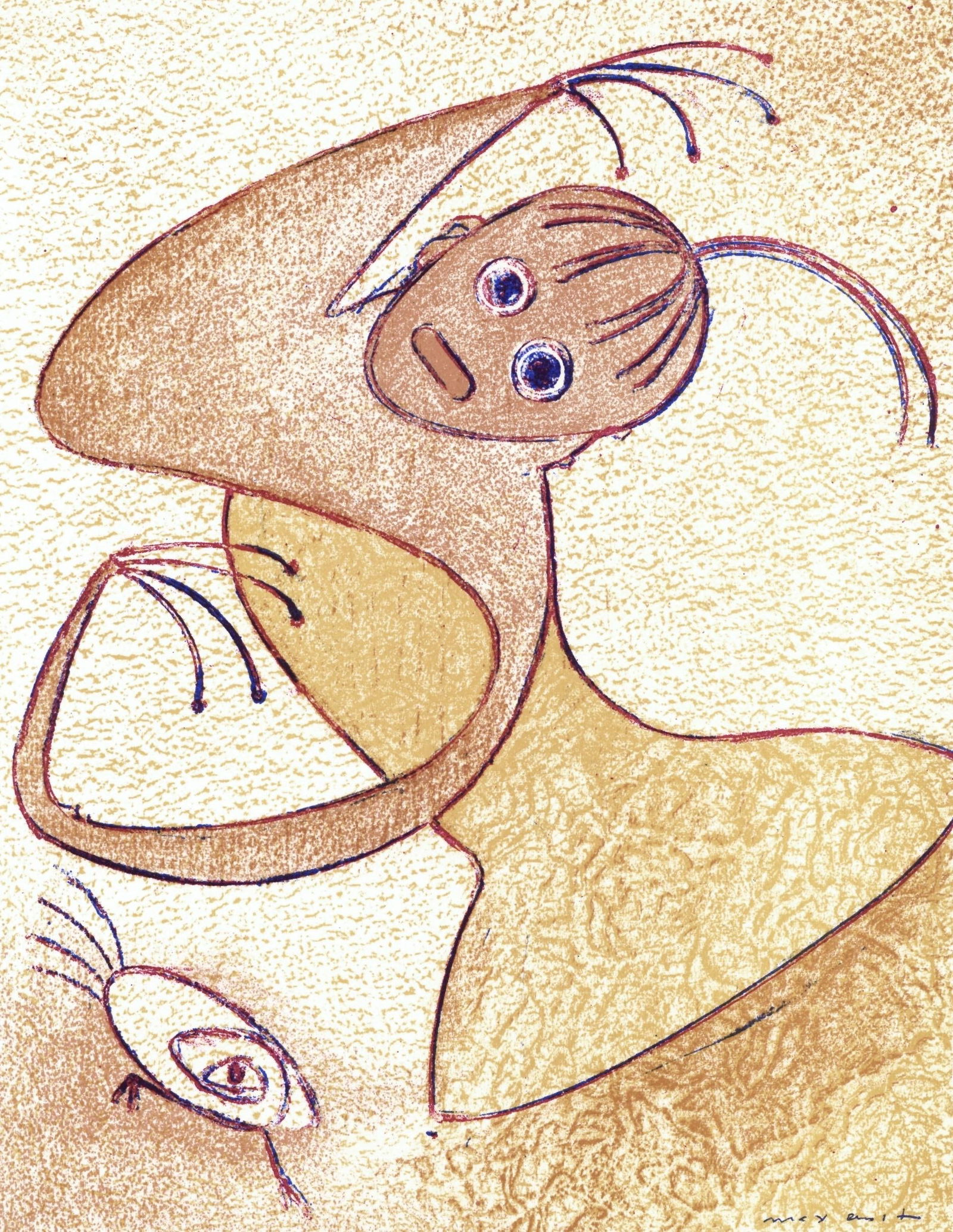 Max Ernst, Composition, San Lazzaro Et Ses Amis, Xxe Sicle, Lithograph: Lithograph on vlin d'Arches paper. Paper Size: 14 x 10.5 inches. Inscription: Signed in the plate and unnumbered, as issued. Notes: From the album, San Lazzaro et ses Amis, Hommage au fondateur de la