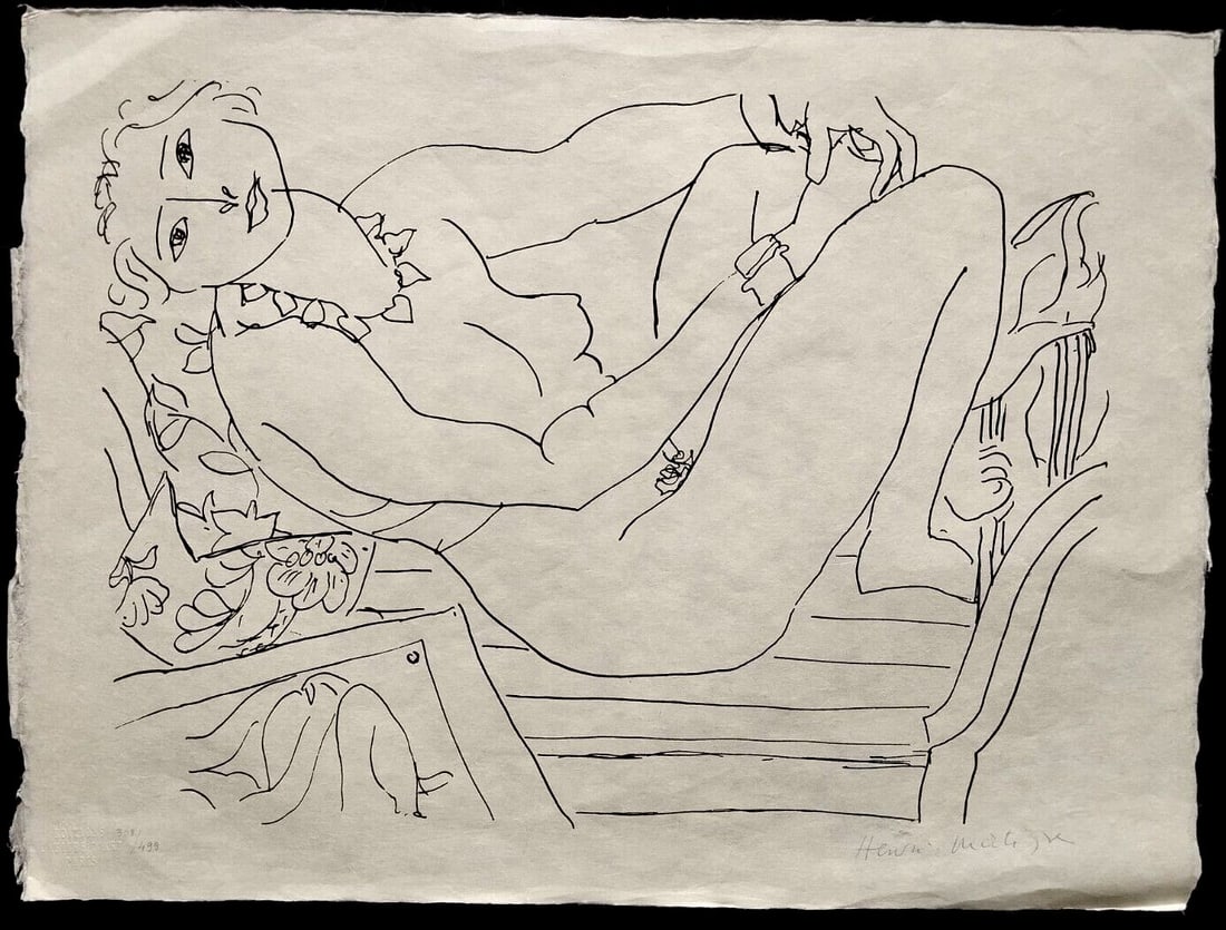 Henri Matisse Lithograph 1960 Coa Signed Contract Hand Numbered (1 of 10)