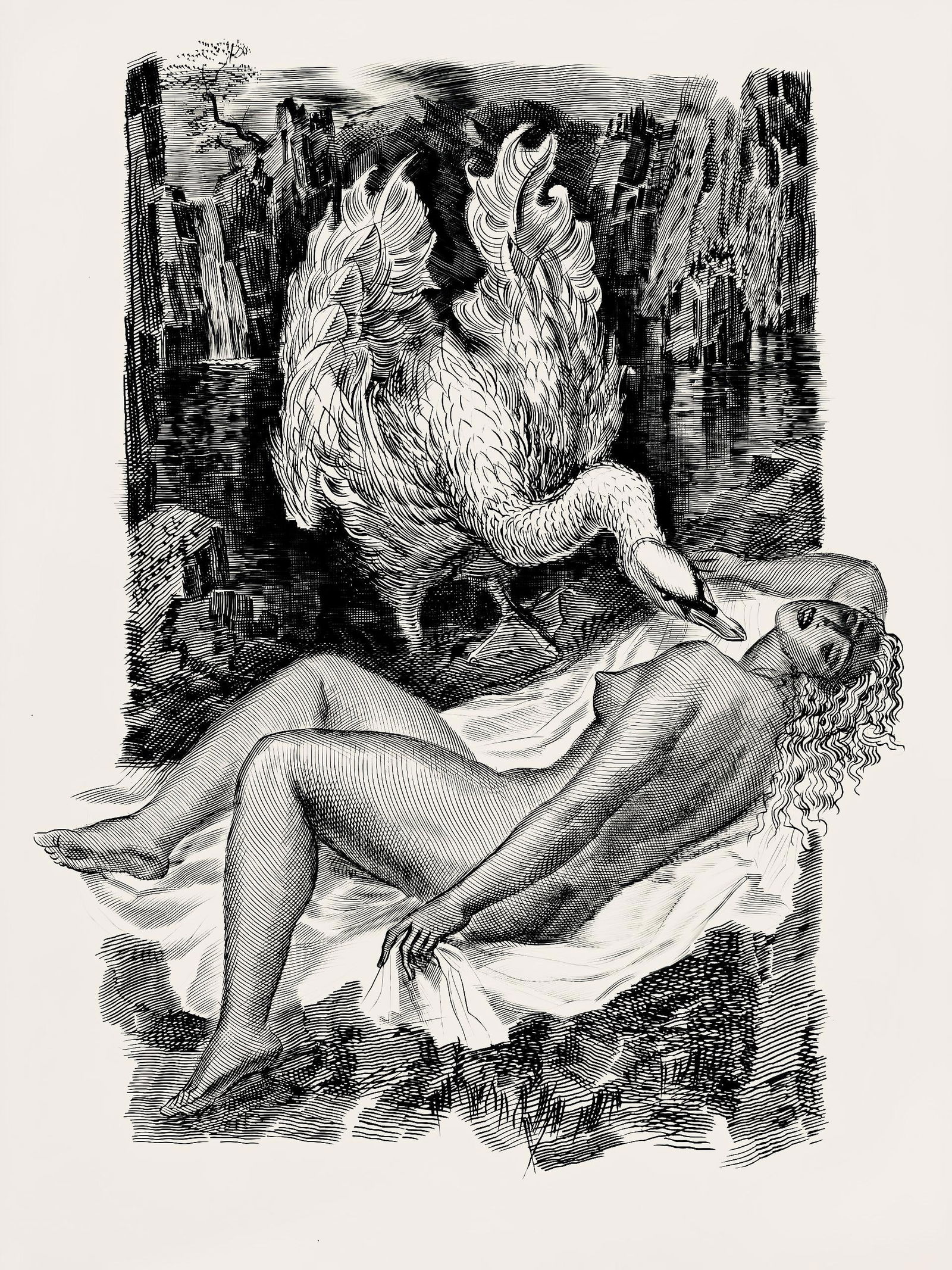 Albert Decaris, Composition, Portrait De A. Decaris, Engraving (1 of 6)