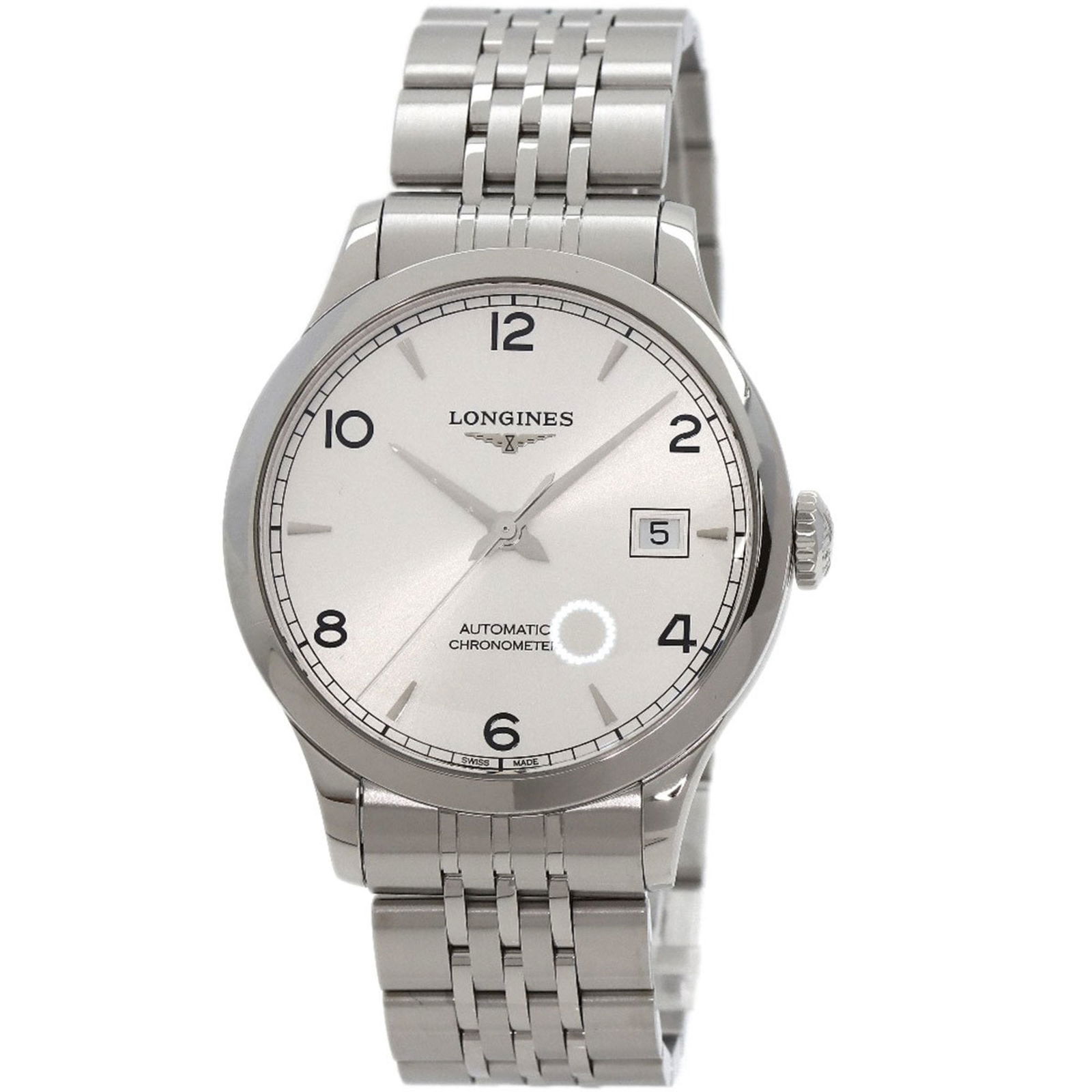 Longines L2.820.4.76.6 Record Watch: Brand: Longines Type: Wristwatch Gender: Men Display: Analog Material (Case): Stainless Steel Material (Band): Stainless Steel Color (Dial): Silver Case Diameter: 48.3mm / 1.9'' Case Thickness: 10.9mm