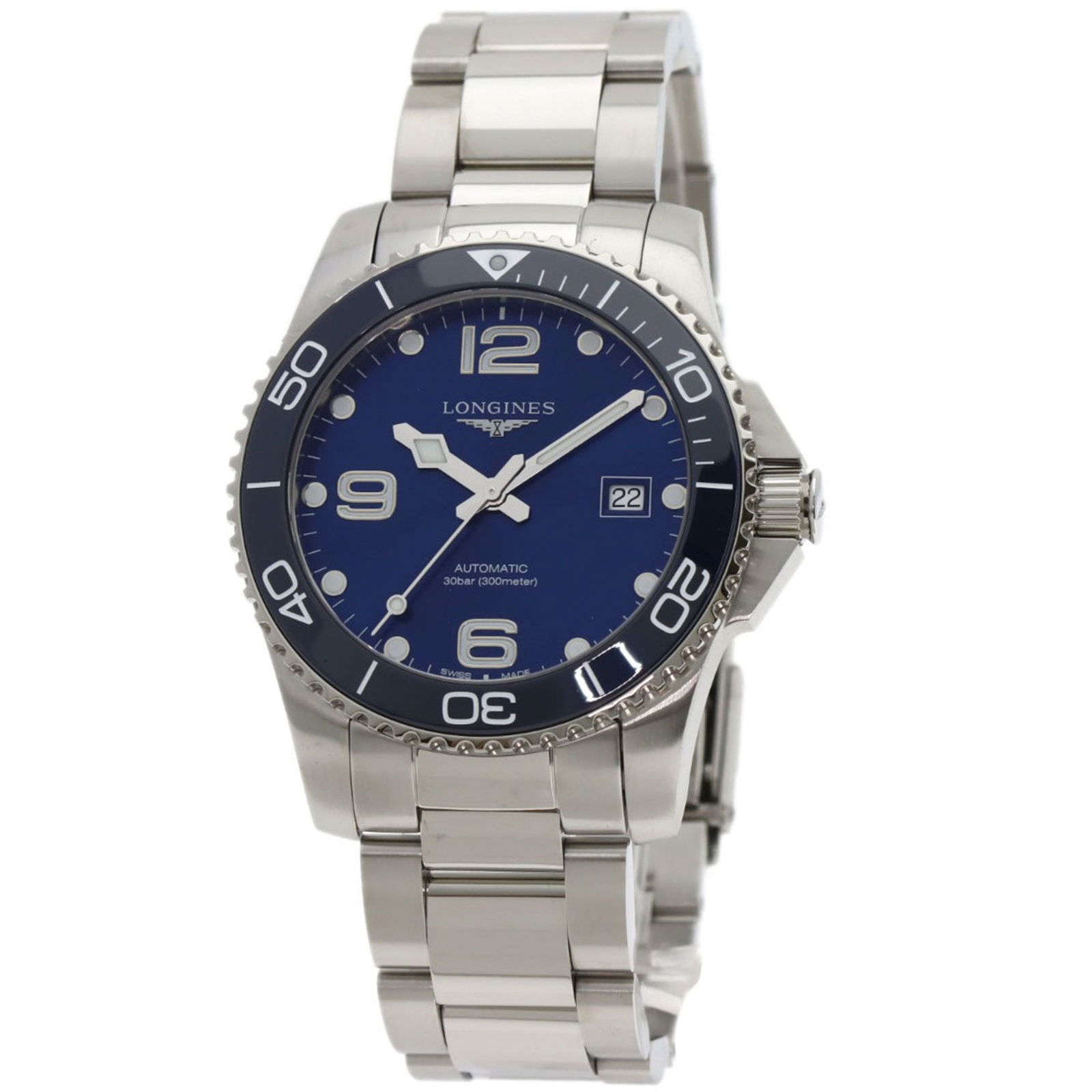 Longines L3.781.4 Hydro Conquest Stainless Steel: Brand: Longines Type: Wristwatch Gender: Men Display: Analog Material (Case): Stainless Steel Material (Band): Stainless Steel Color (Dial): Blue Case Diameter: 51mm / 2.01'' Wrist Size: 20.5cm / 8.07