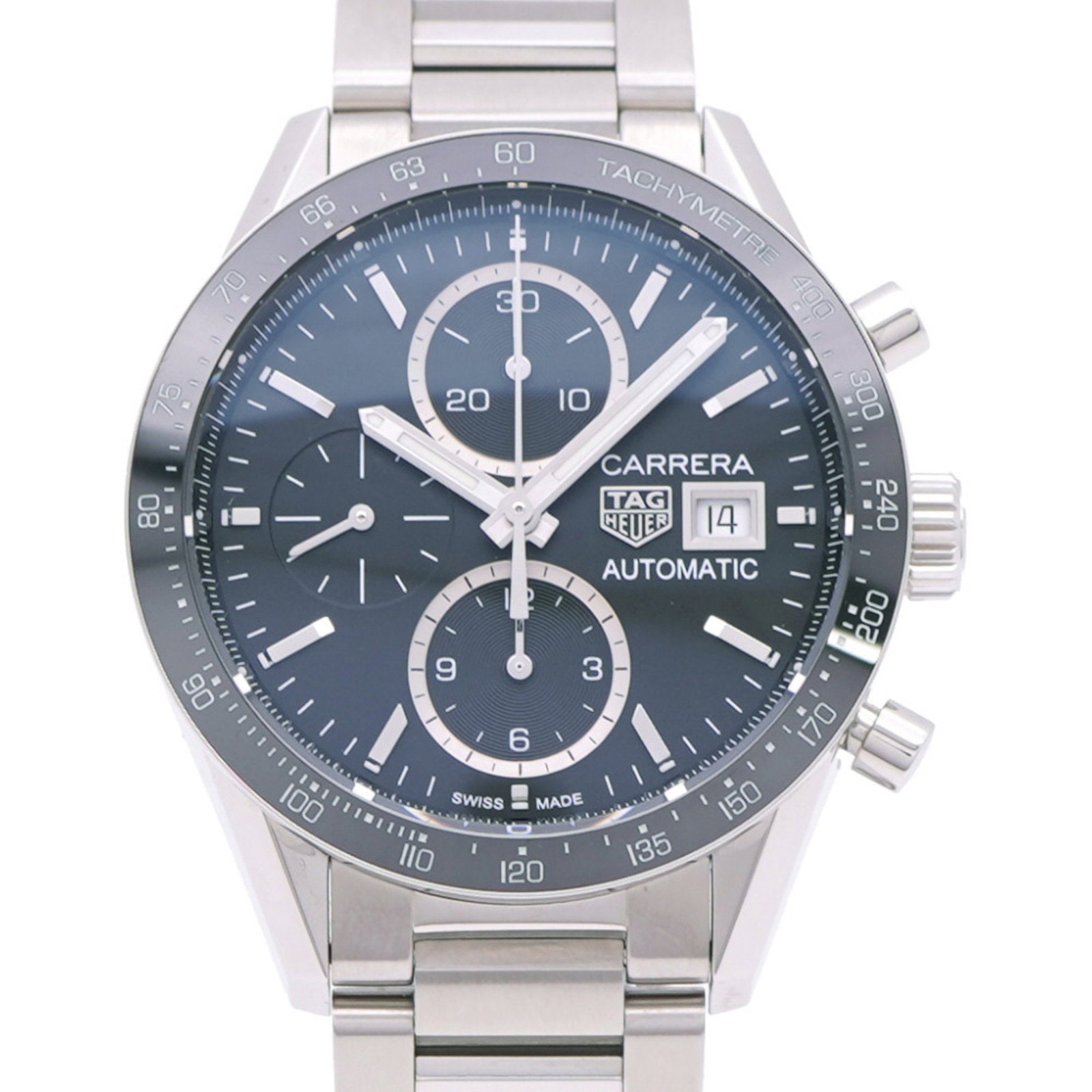 Like New Tag Heuer Carrera Calibre 16 Cv201Aj-9 Automatic Watch In Stainless Steel: Brand: Tag Heuer Type: Wristwatch Gender: Men Display: Analog Material (Case): Stainless Steel Material (Band): Stainless Steel Color (Dial): Black Case Diameter: 41mm / 1.61'' Wrist Size: 19.5cm / 7.