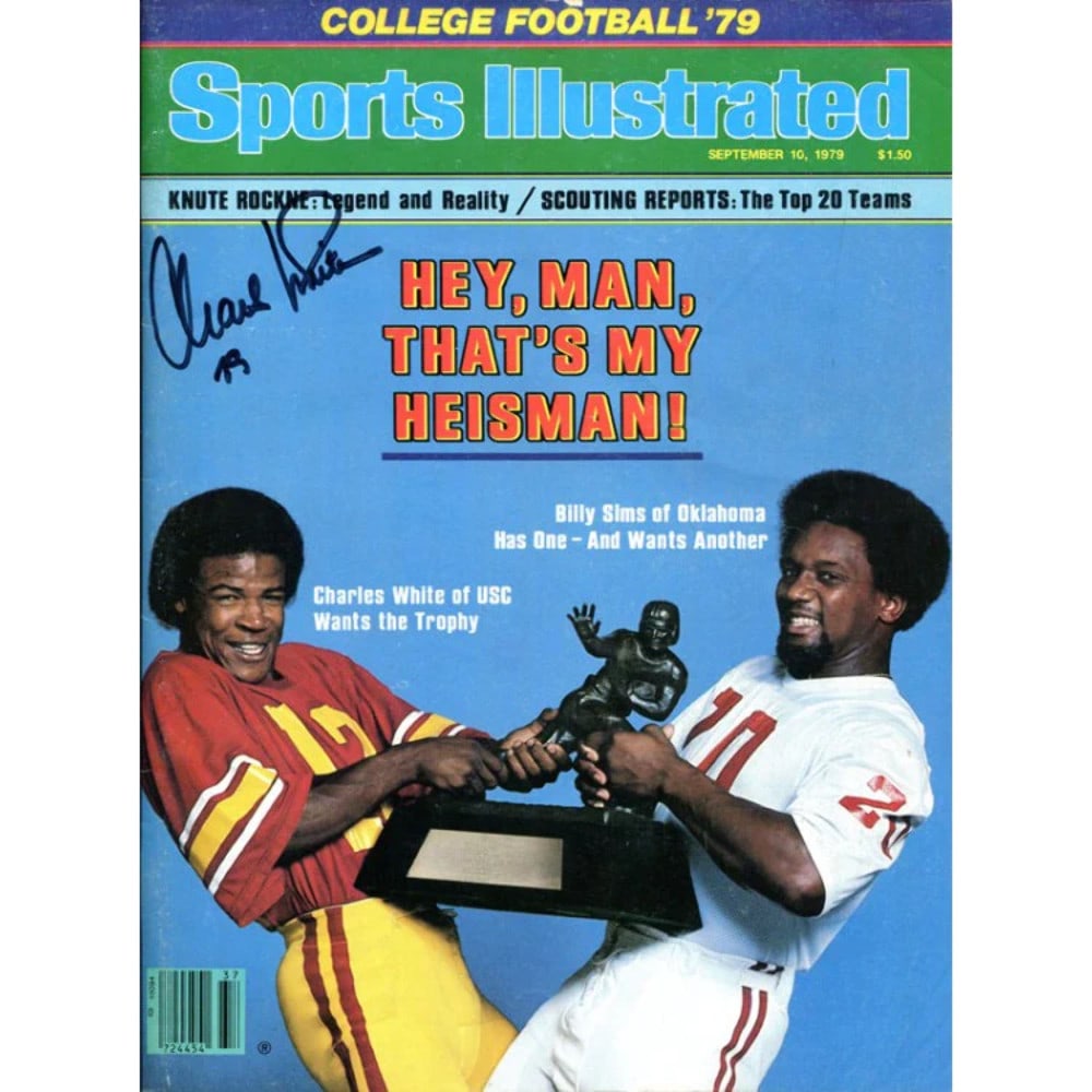 Charles White Autographed Sports Illustrated Magazine - September 16 1979: ? This is a Charles White Autographed Sports Illustrated Magazine Dated September 16 1979. Product Disclaimer: Not affiliated with any team or league. Signatures are unverified unless a certificate is
