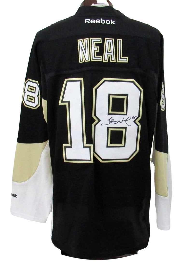 James Neal Signed Penguins Reebok Hockey Authentic Team Jersey Penguins 163110: Product: Jersey Team: Pittsburgh Penguins League: NHL Product Disclaimer: Not affiliated with any team or league. Signatures are unverified unless a certificate is stated. For inquiries, please reach