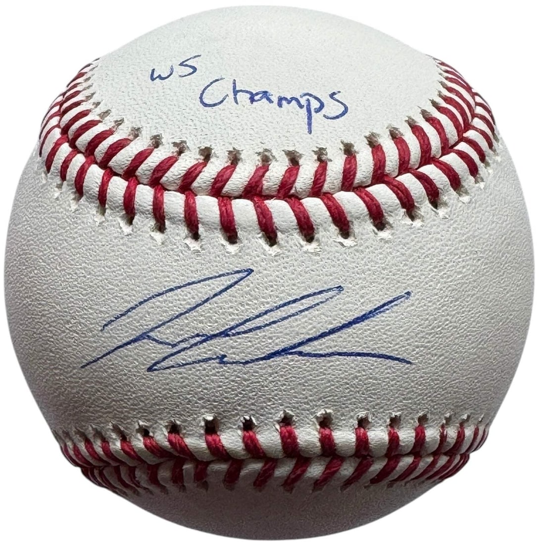 Ian Anderson Autographed Official Major League Baseball (Jsa): Brand: James Spence Authentication (JSA) Ian Anderson Autographed Official Major League Baseball Signed in blue pen across the sweet spot of an Official Robert Manfred ball with inscription "WS Champs