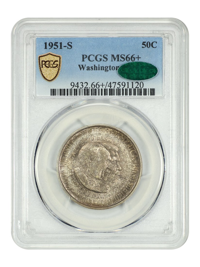 1951-S 50C Washington-Carver Pcgs/Cac Ms66+ - Classic Silver Commemorative (1 of 4)