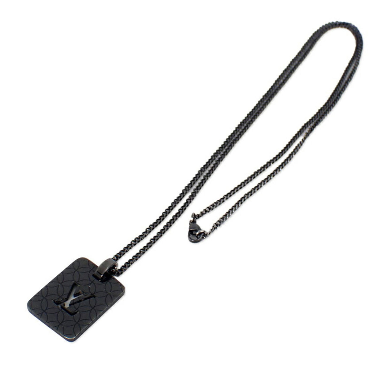 Louis Vuitton Pendant Champs Elysees Black Lv Necklace G499-30 (1 of 10)
