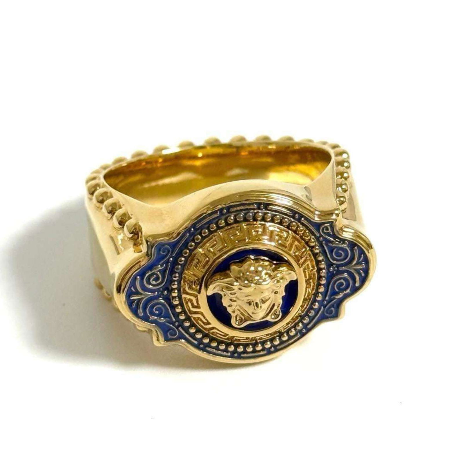 Versace: Brand: Versace Type: Band Ring Gender: Men Material: Metal Us Size: 11 Condition: Used (very good), A few traces of usage, some scratches / dirt can be seen but overall in very good condition Product