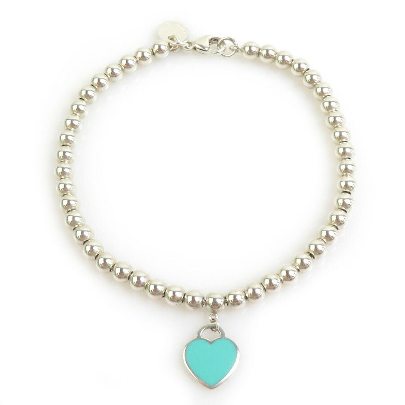 Tiffany & Co. Bracelet Return To Blue Heart Tag Beads Silver 925 X (1 of 5)