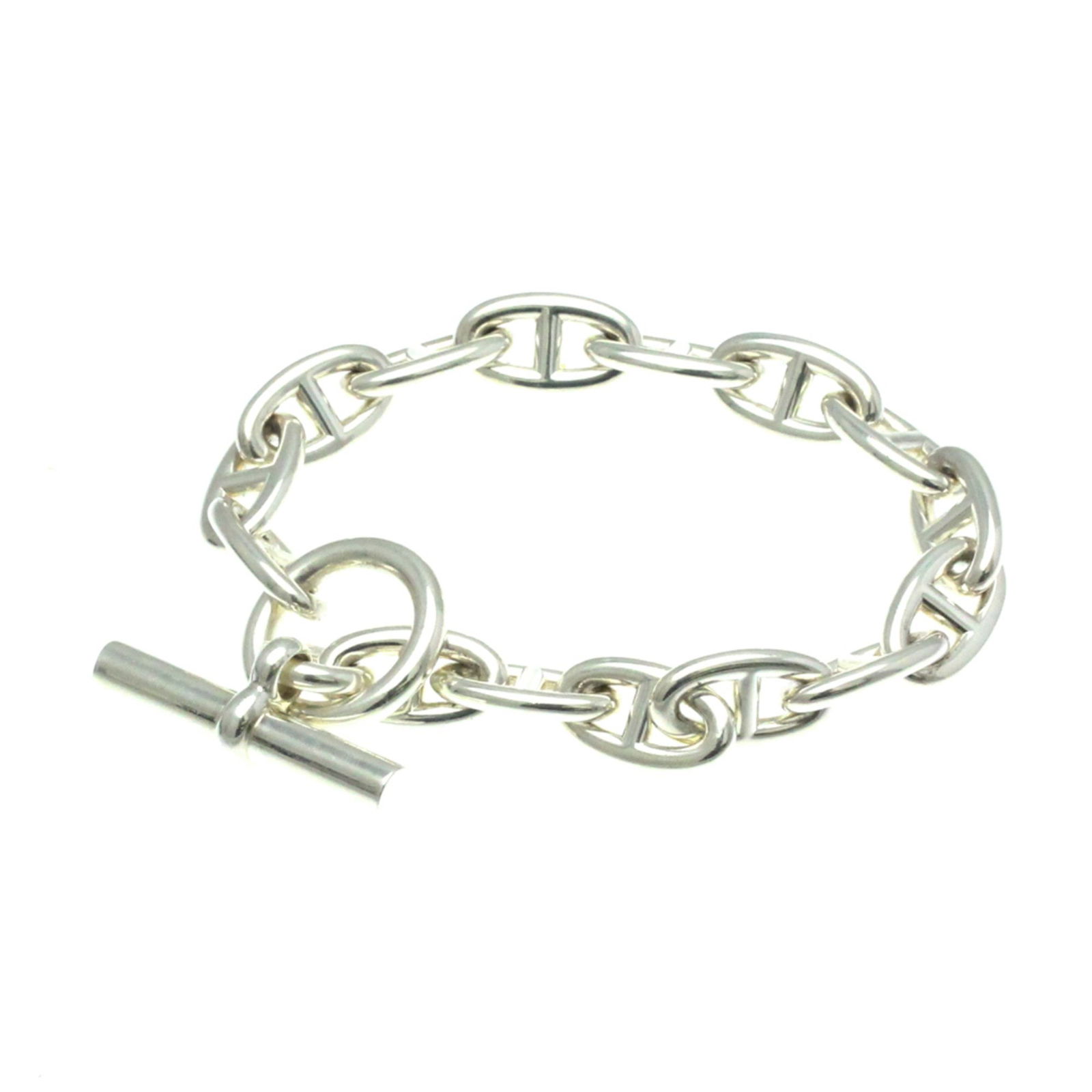 Hermes Chaine D'Ancre Silver 925 No Stone Charm Bracelet Silver: Brand: Hermes Type: Charm Bracelet Style: Fashion Gender: Men,Women Material: Silver 925 Color: Silver Stone: No Stone Length: 19cm / 7.48'' Weight: 79.5g / 2.8oz. Stone Size (Hxw): 11.5cm x 20.5cm /