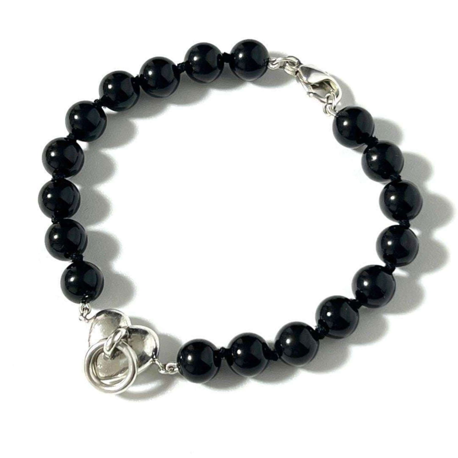 Tiffany: Brand: Tiffany Type: Charm Bracelet Gender: Women Material: Silver 925 Stone: Onyx Length: 18cm / 7.08'' Condition: Used (very good), A few traces of usage, some scratches / dirt can be seen but overa