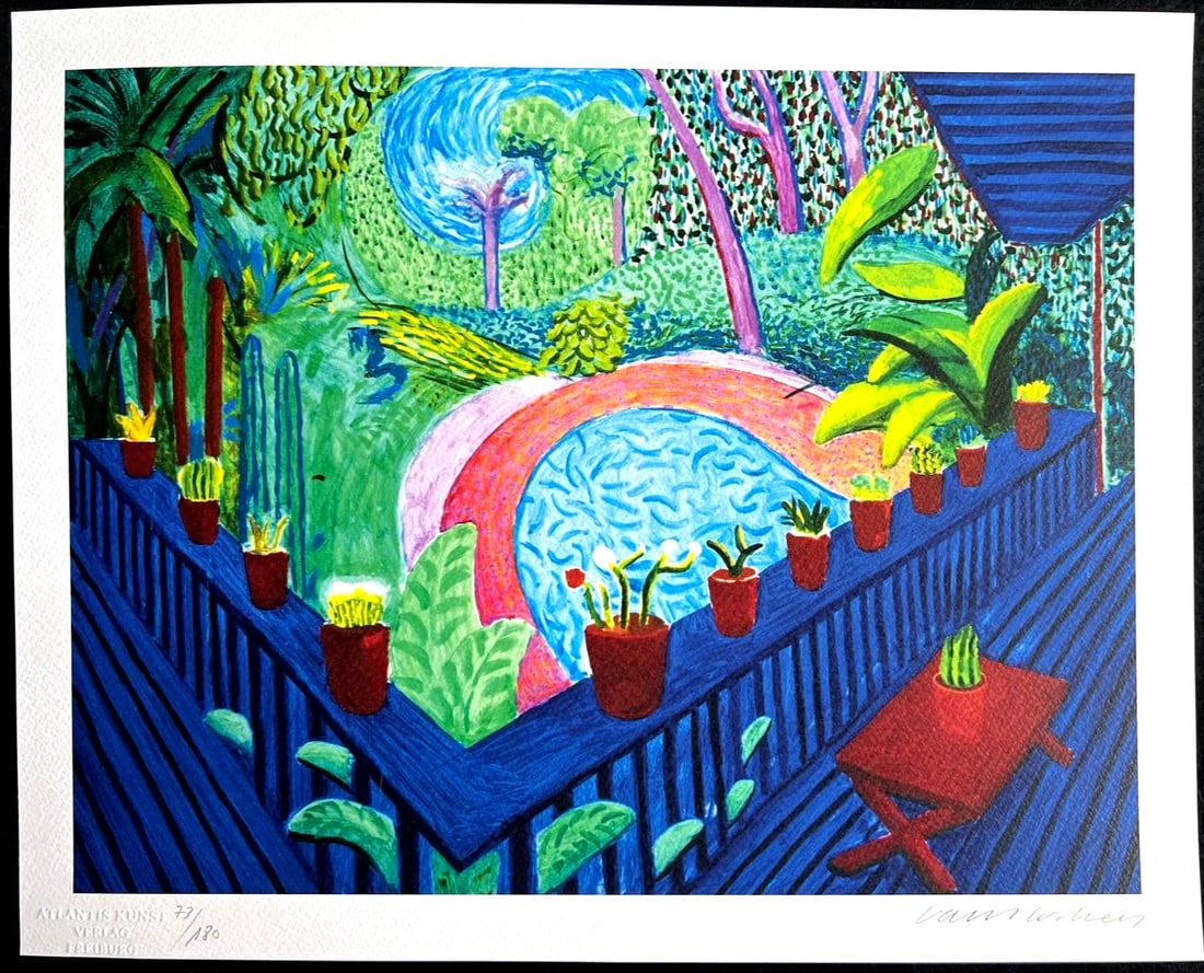 David Hockney - Signed Lithograph Coa Hand Numbered Limited Edition (1 of 11)