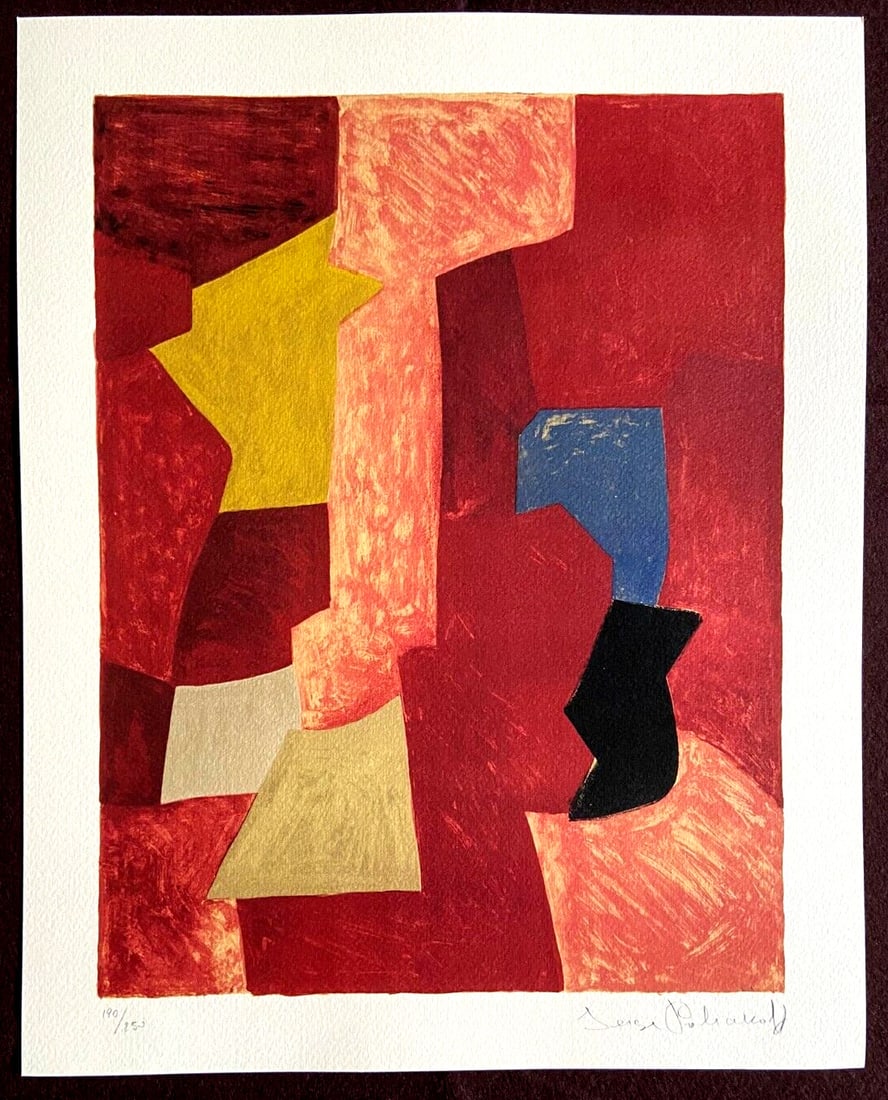 Serge Poliakoff Lithograph Moma Museum Coa Signed Op Numbered In Pencil Crayon (1 of 7)