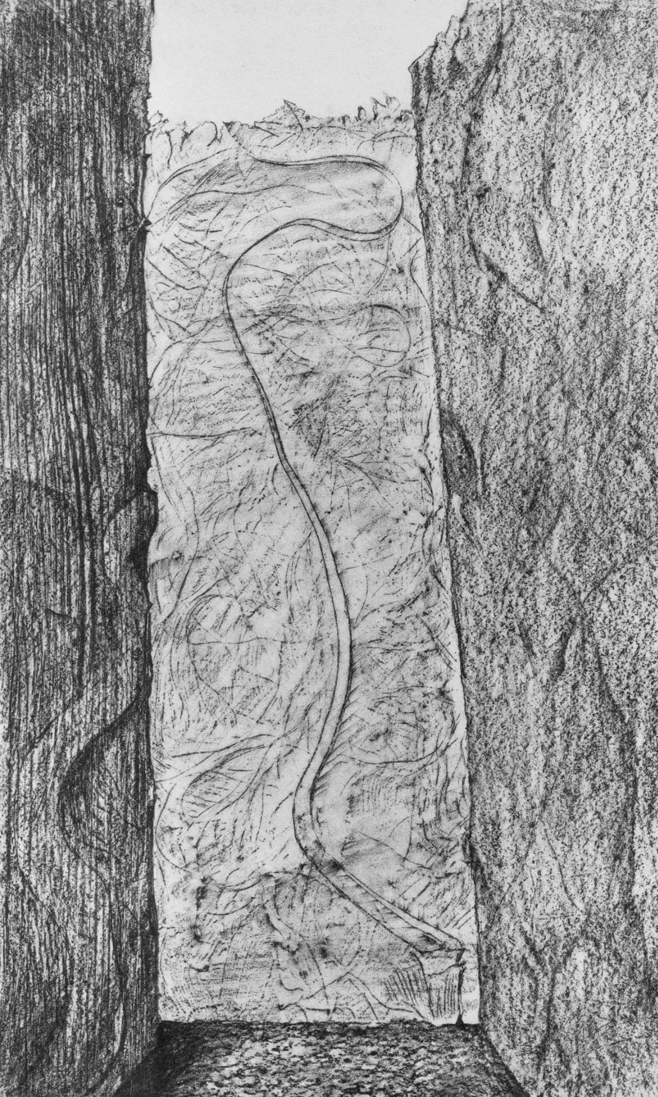 Max Ernst, Composition (Spies/Leppien 222), Histoire Naturelle, Lithograph: Collotype from frottage on vlin paper. Paper size: 19.625 x 12.75 inches. Excellent condition. Unsigned and unnumbered, as issued. Notes: From the album, Max Ernst, Histoire Naturelle, 1972. Published