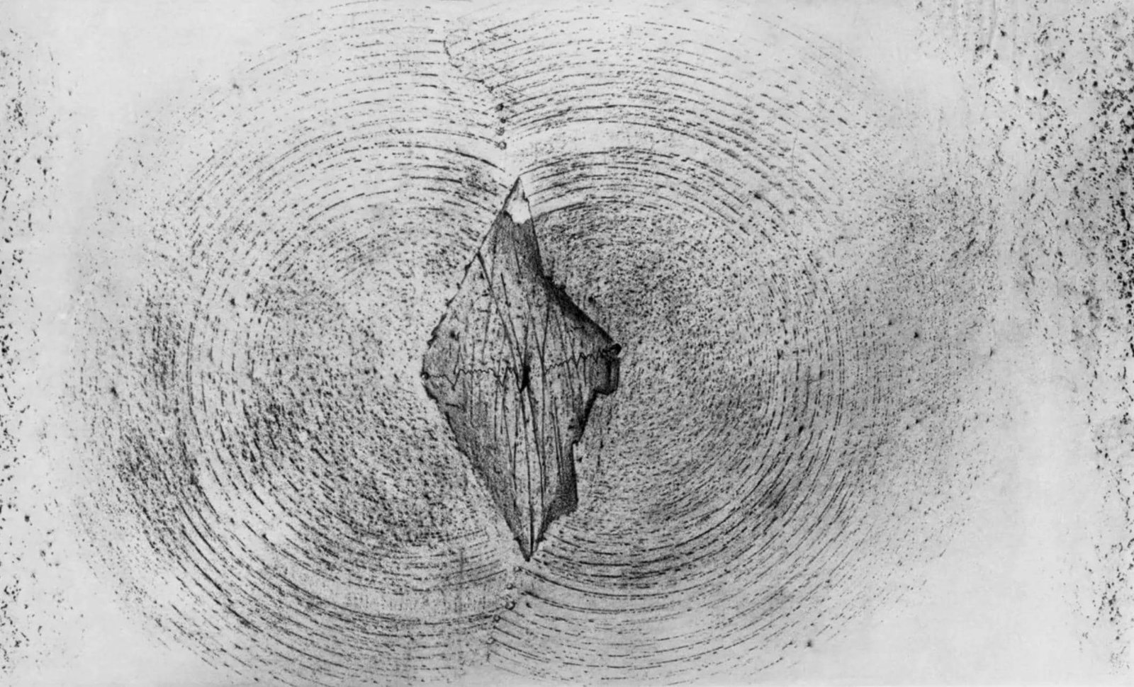 Max Ernst, Composition (Spies/Leppien 222), Histoire Naturelle, Lithograph: Collotype from frottage on vlin paper. Paper size: 12.75 x 19.625 inches. Excellent condition. Unsigned and unnumbered, as issued. Notes: From the album, Max Ernst, Histoire Naturelle, 1972. Published