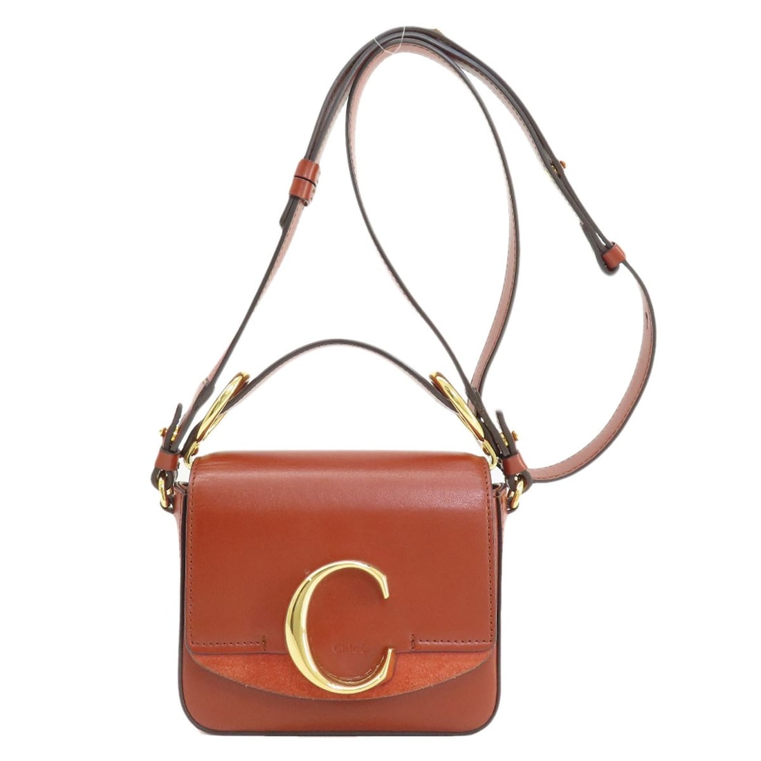 Chloe Mini Long Shoulder Chloe C 2Way Shoulder Bag Leather: Brand: CHLOE Style: Shoulder Bag Exterior Material: Leather Color: Brown Type: Shoulder Bag Exterior Color: Brown Product Disclaimer: Pre-owned unless stated. Expect minor wear consistent with use. Si